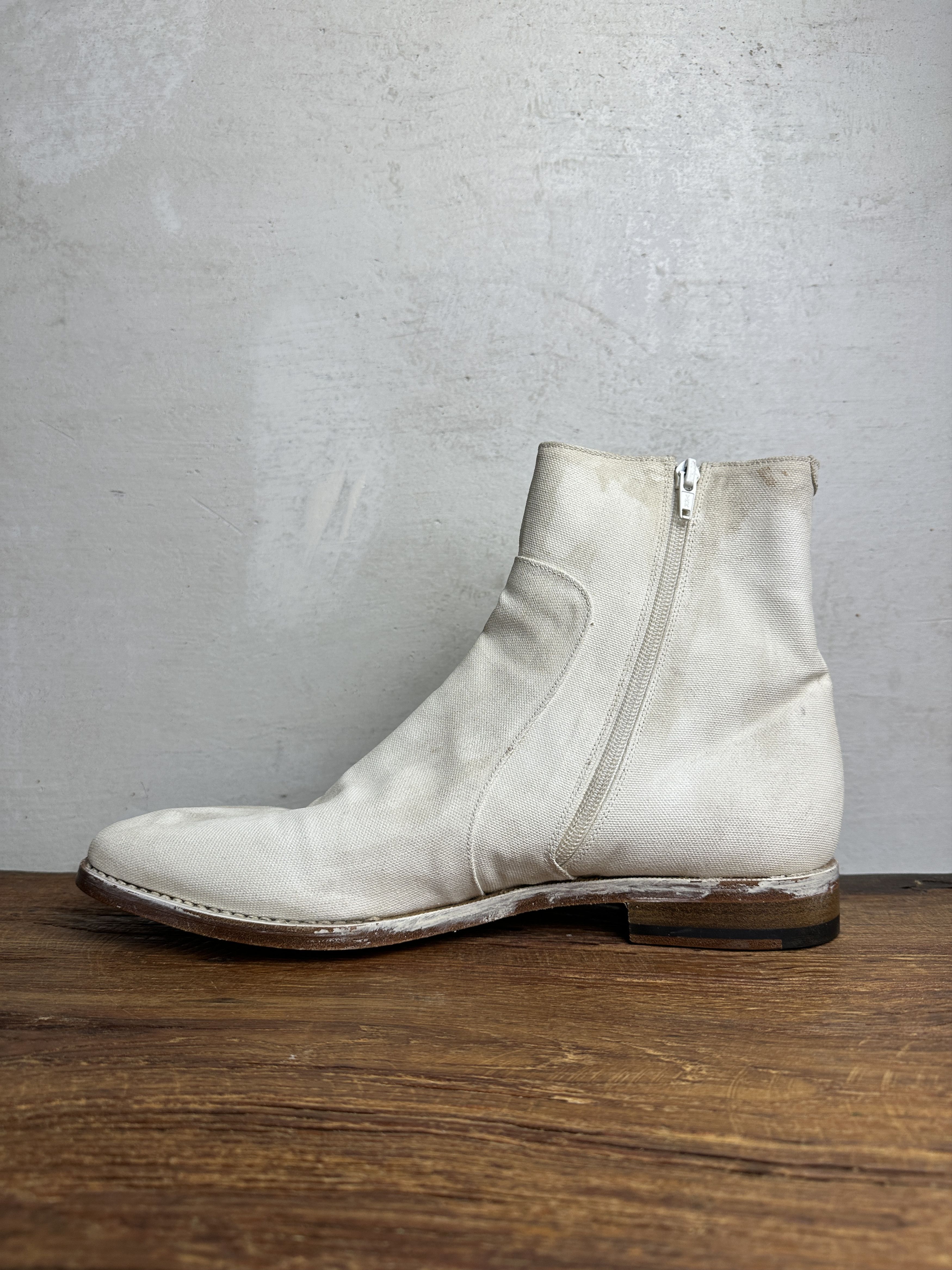 Maison Margiela SS07 Martin Margiela 22 White Painted Canvas Boots Size US 9.5 / EU 42-43 - 4 Thumbnail
