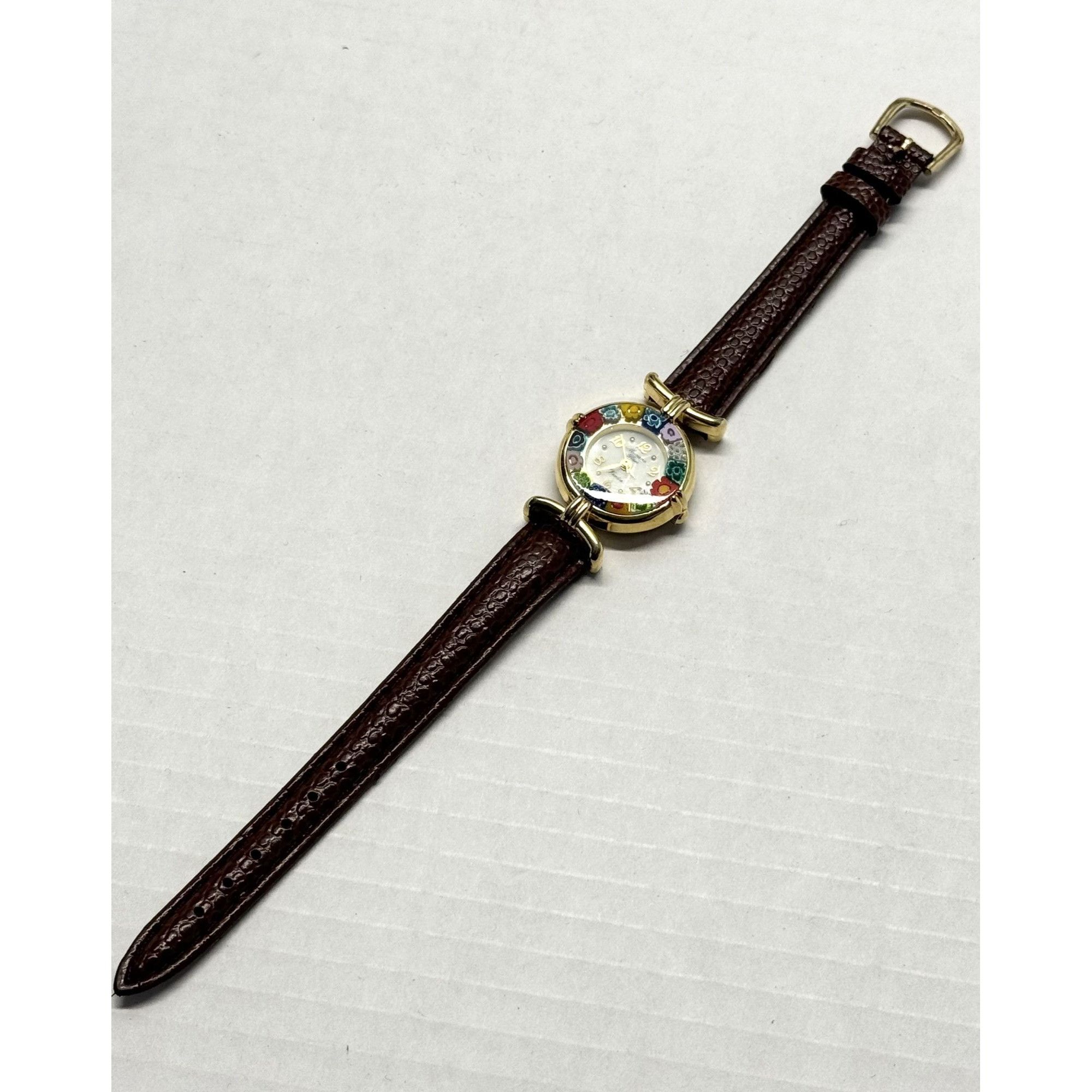 Vintage Vera Pelle Murano Glass Venice Ladies Leather Wristwatch Wat Size ONE SIZE - 1 Thumbnail