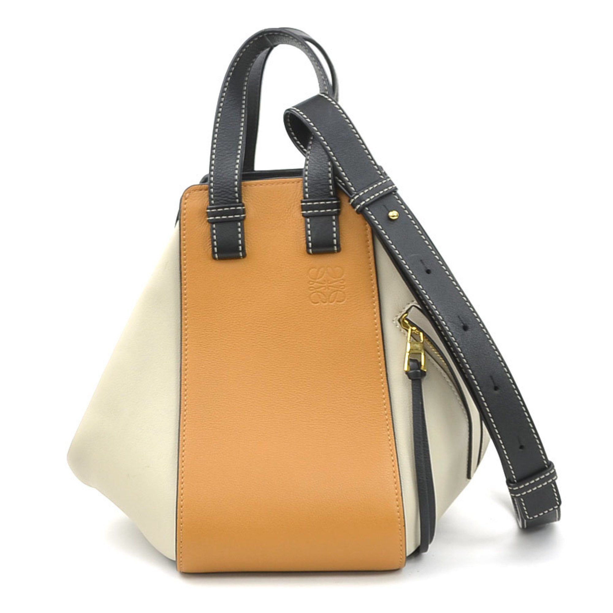 Loewe LOEWE Hammock Small Leather Handbag Shoulder Bag in Brown, Greige, Black, and Gold for Men Women (e60774k) Size ONE SIZE - 1 Thumbnail