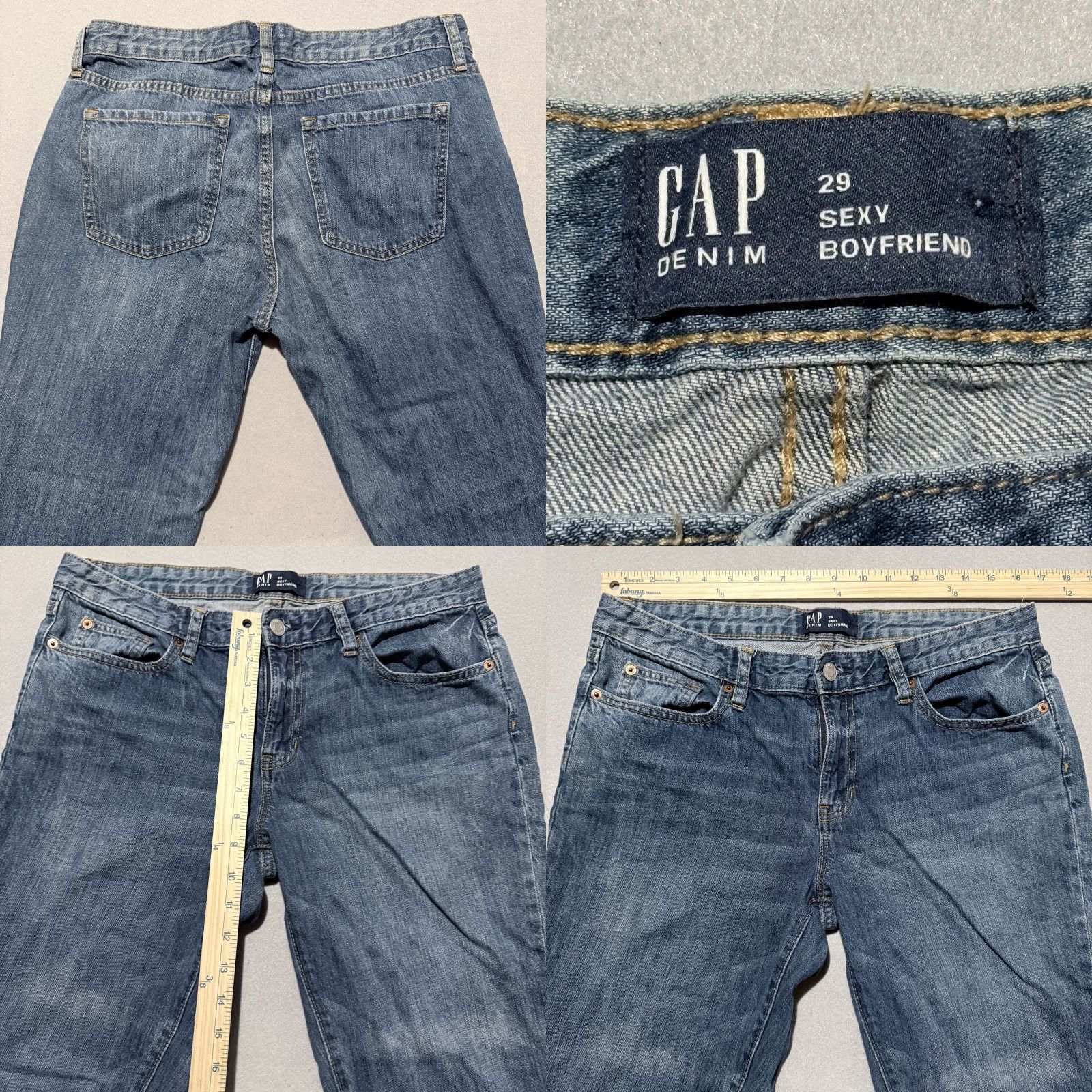 Gap GAP Jeans Women's Blue Denim Mid Rise Zip Fly Classic - 29 Size 29" - 8 Thumbnail