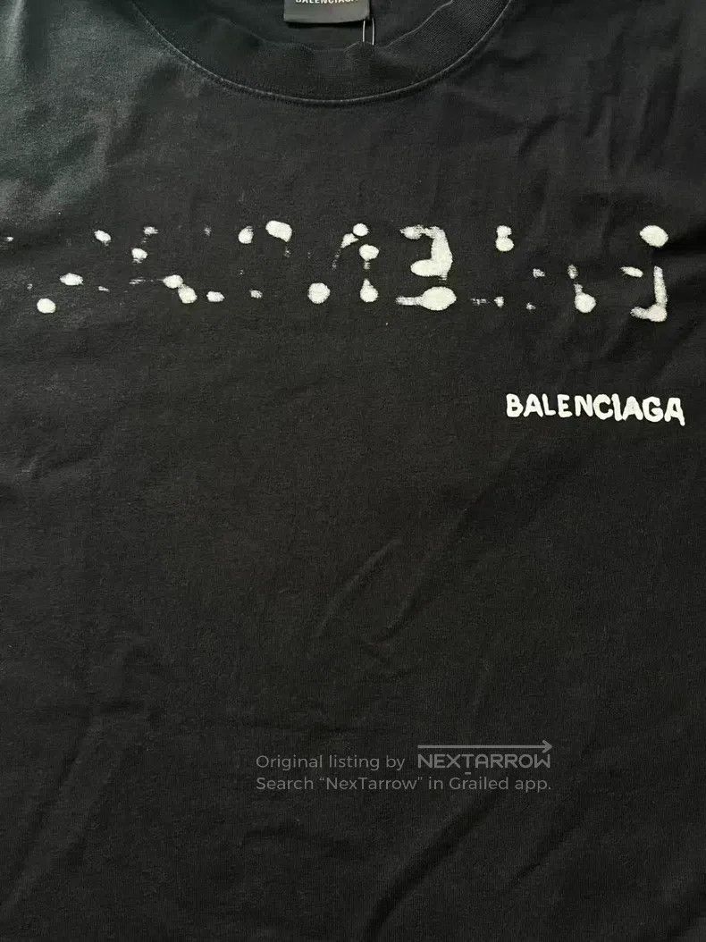 Balenciaga Logo Printed Plain Knit Short Sleeve Raglan Sle