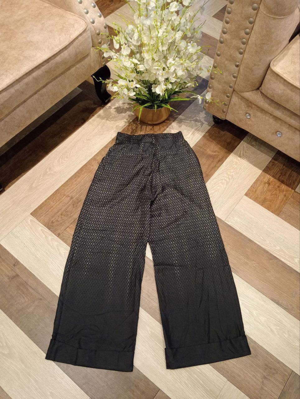 Fendi FENDI BLACK LUXURY SILK WIDE LEG TROUSERS PANTS Size 25" / US 0 / IT 36 - 10 Thumbnail