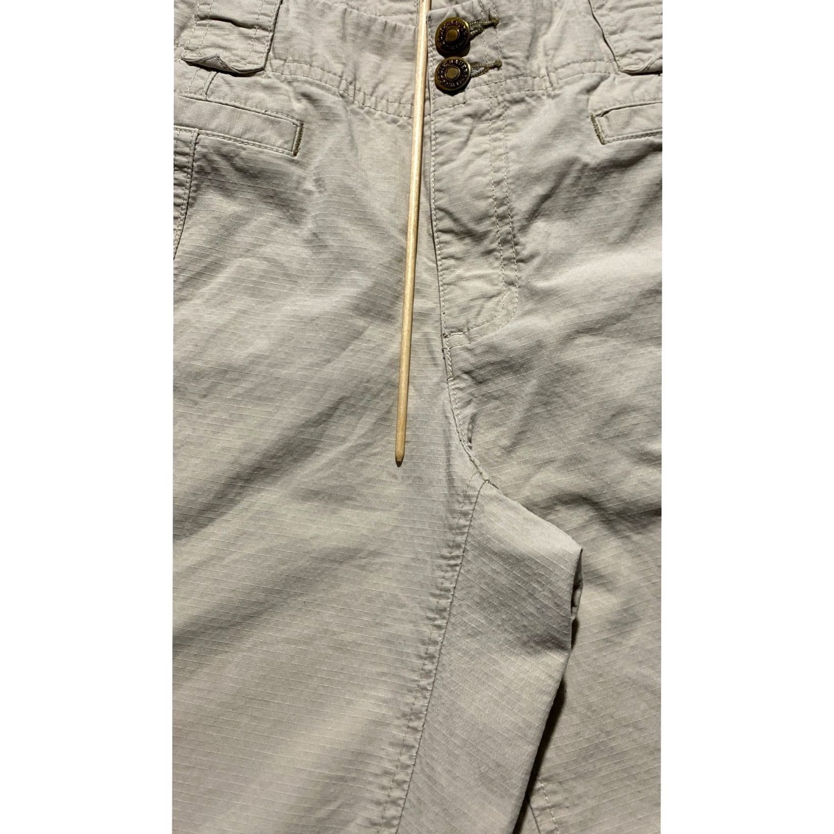 Eddie Bauer Eddie Bauer Vashon Fit Cargo Crop Pants Womens 12 Khaki Beige Wide-Leg Ripstop Modern Utility Outdoor Spring Summer Fall Women Size 24" / US 00 / IT 34 - 4 Thumbnail