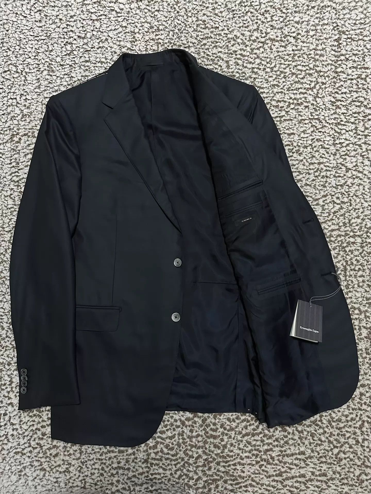Ermenegildo Zegna Zegna 13milmil13 Su Misura Wool Navy Suit 54 Snake Size 54L - 3 Thumbnail