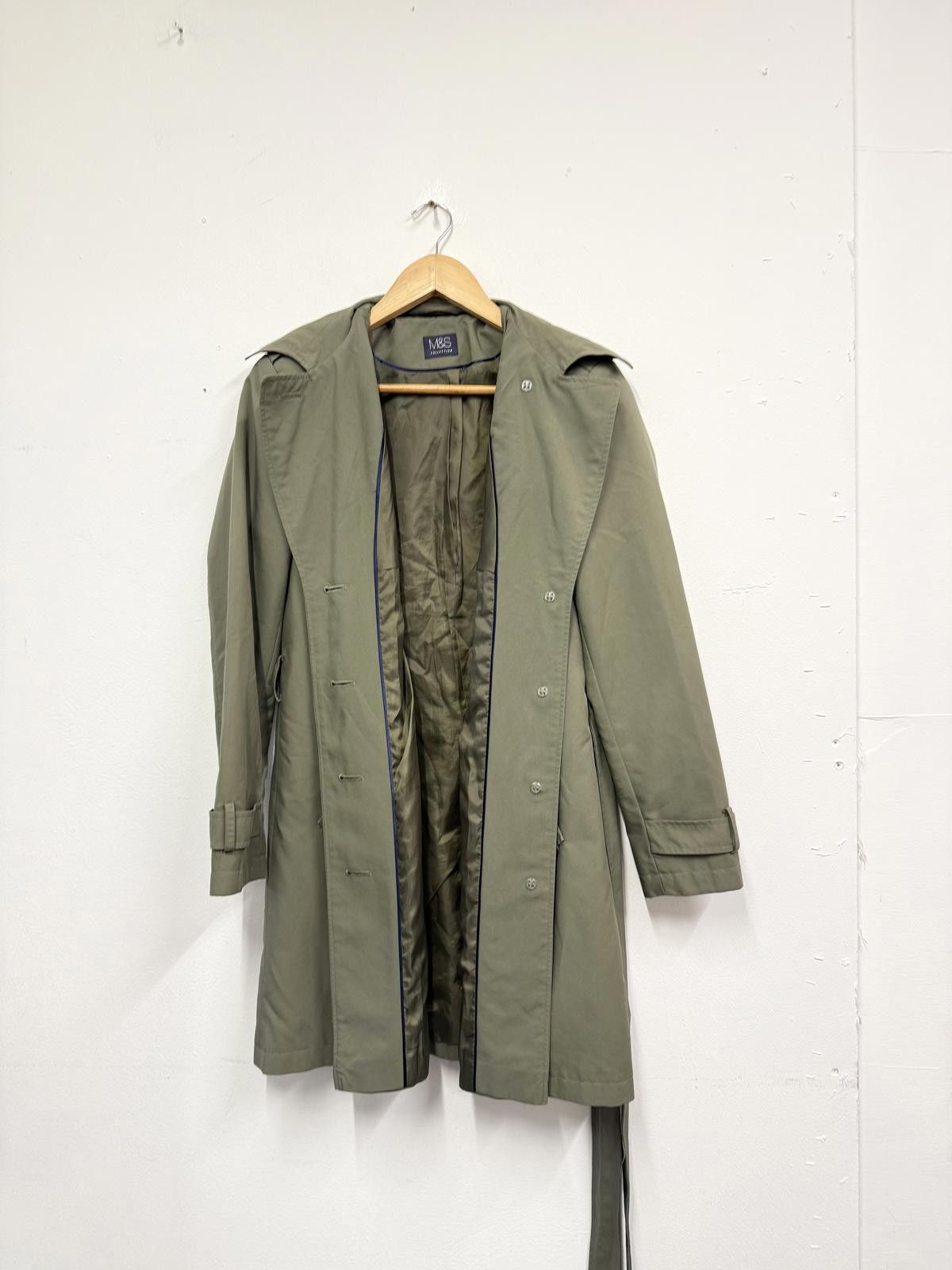 M.E. Sport M&S Khaki Green 2 Part Set Trench Coat UK 14 EUR 42 Size L / US 10 / IT 46 - 3 Thumbnail