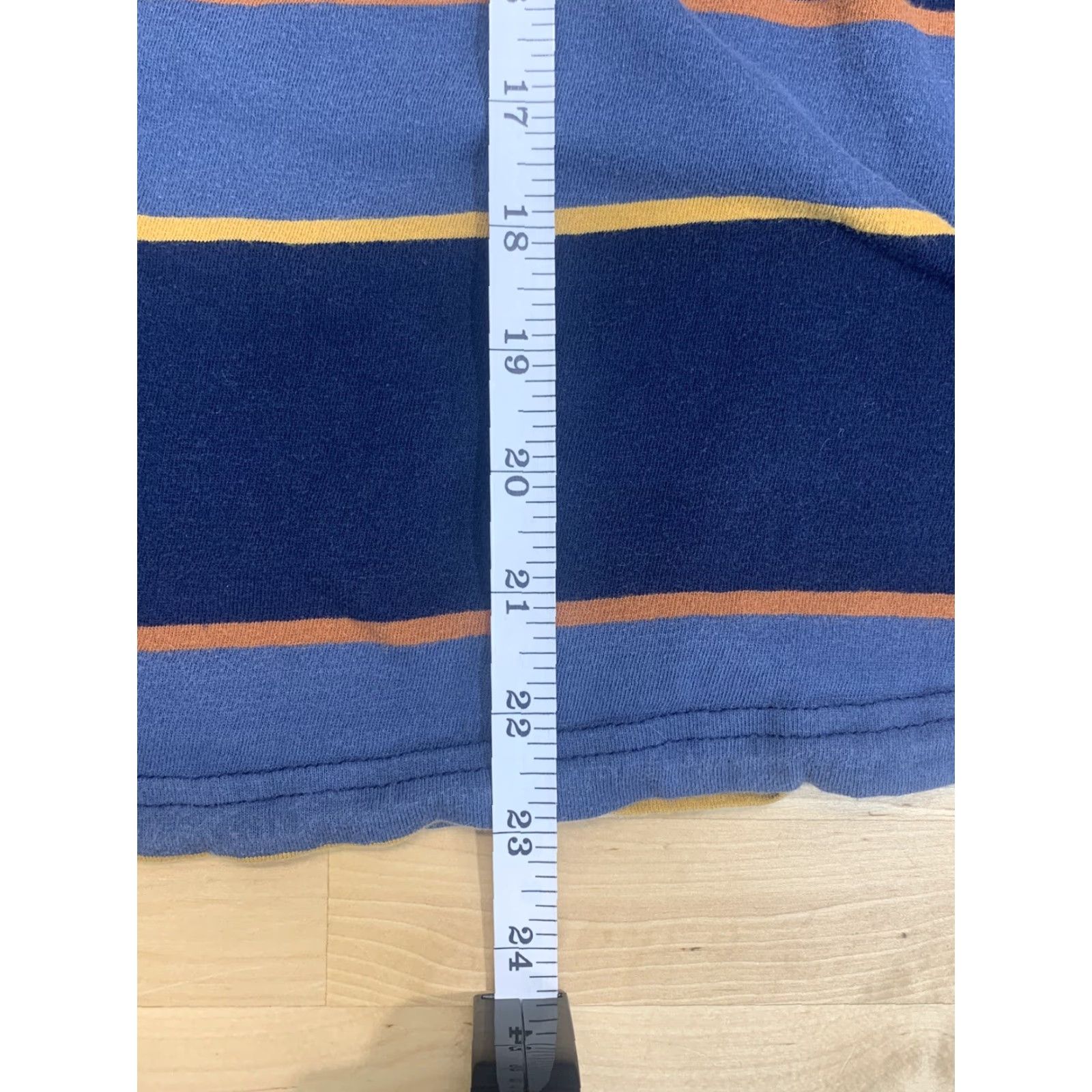 Vintage Distortion Mens T-Shirt Size S Short Sleeve Pocket Crew Neck Blue 100% Cotton Striped Modern Basic Vintage No Size US S / EU 44-46 / 1 - 5 Thumbnail