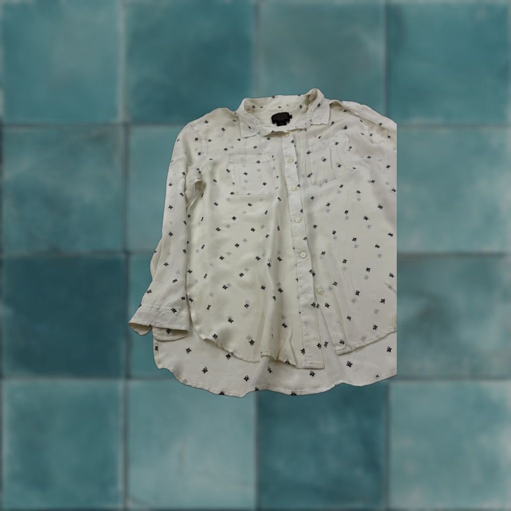 Pendleton Pendleton Blouse Womens Medium White Geometric Print Button Front Tunic Top Size M / US 6-8 / IT 42-44 - 1 Thumbnail