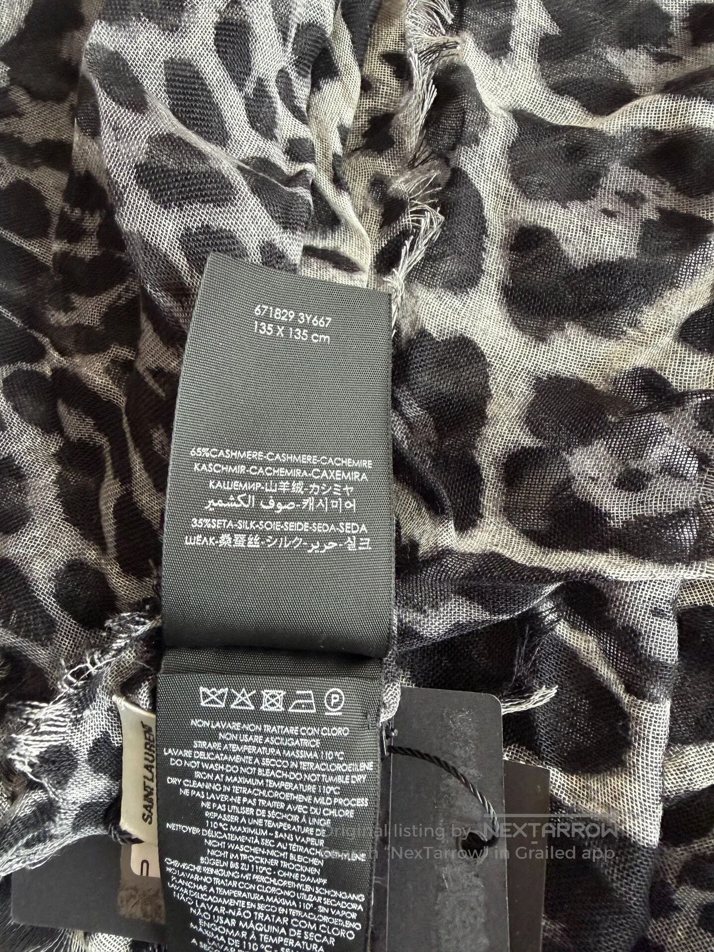 Saint Laurent Paris Saint Laurent Leopard Print Shawl. Size ONE SIZE - 6 Thumbnail