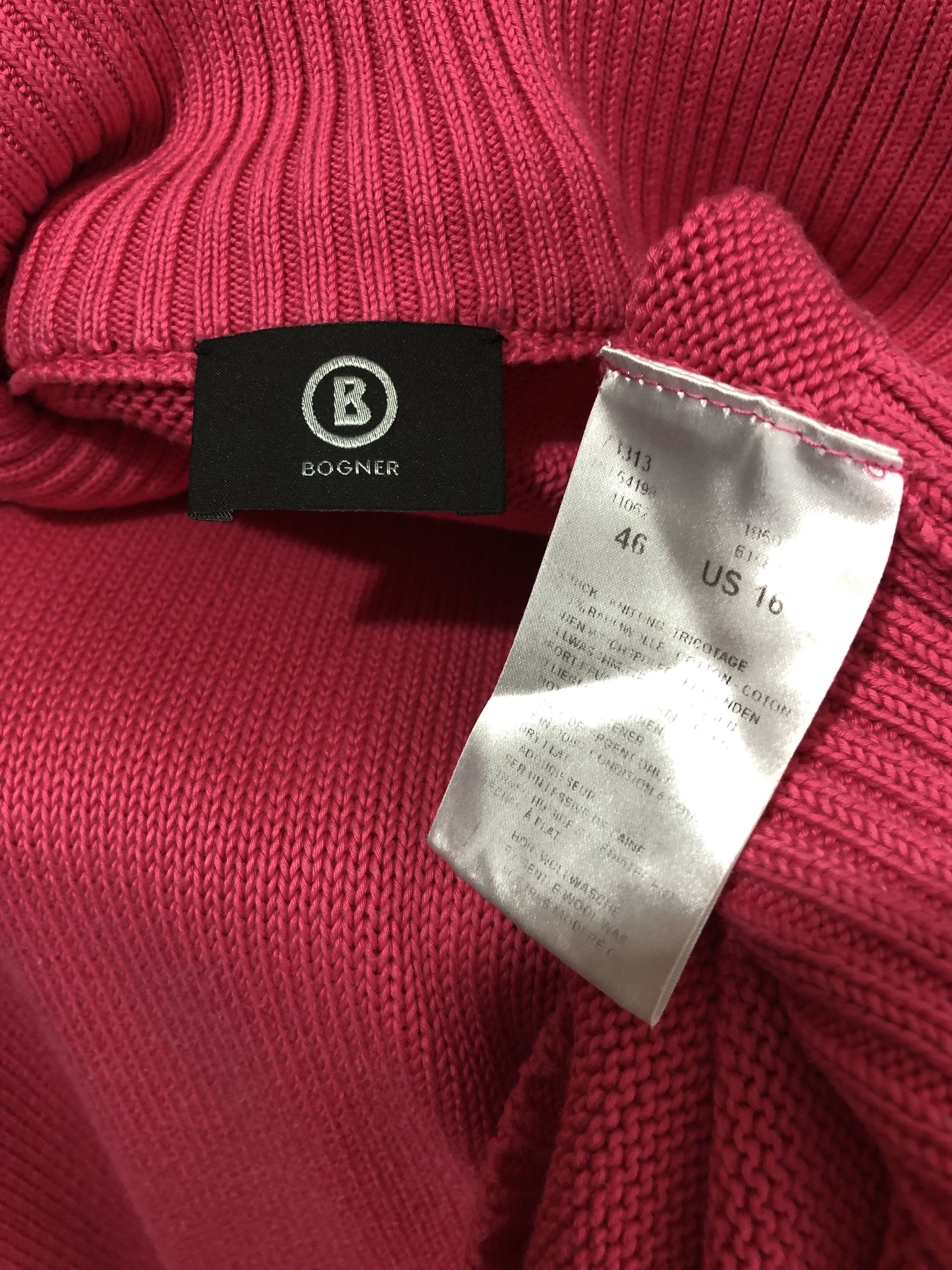 Bogner Bogner Knit Sweater 1/4 Zip Pullover Pink size US 16 Size XXL / US 16-18 / IT 52-54 - 9 Thumbnail
