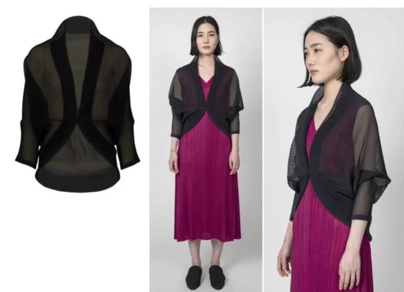 Issey Miyake issey miyake siz：one size Pleated transparent cardigan 250 Size XXS / US 00 / IT 34 - 9 Thumbnail