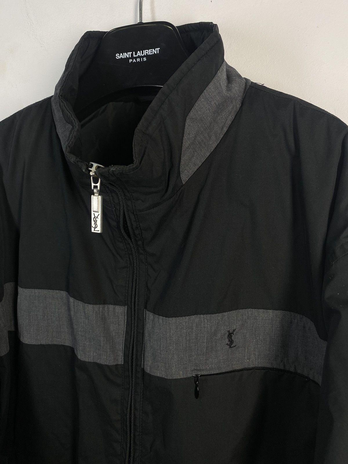 Yves Saint Laurent Warm YSL Jacket Black/Grey Autumn YSL Bomber Saint Laurent Size US XL / EU 56 / 4 - 1 Thumbnail