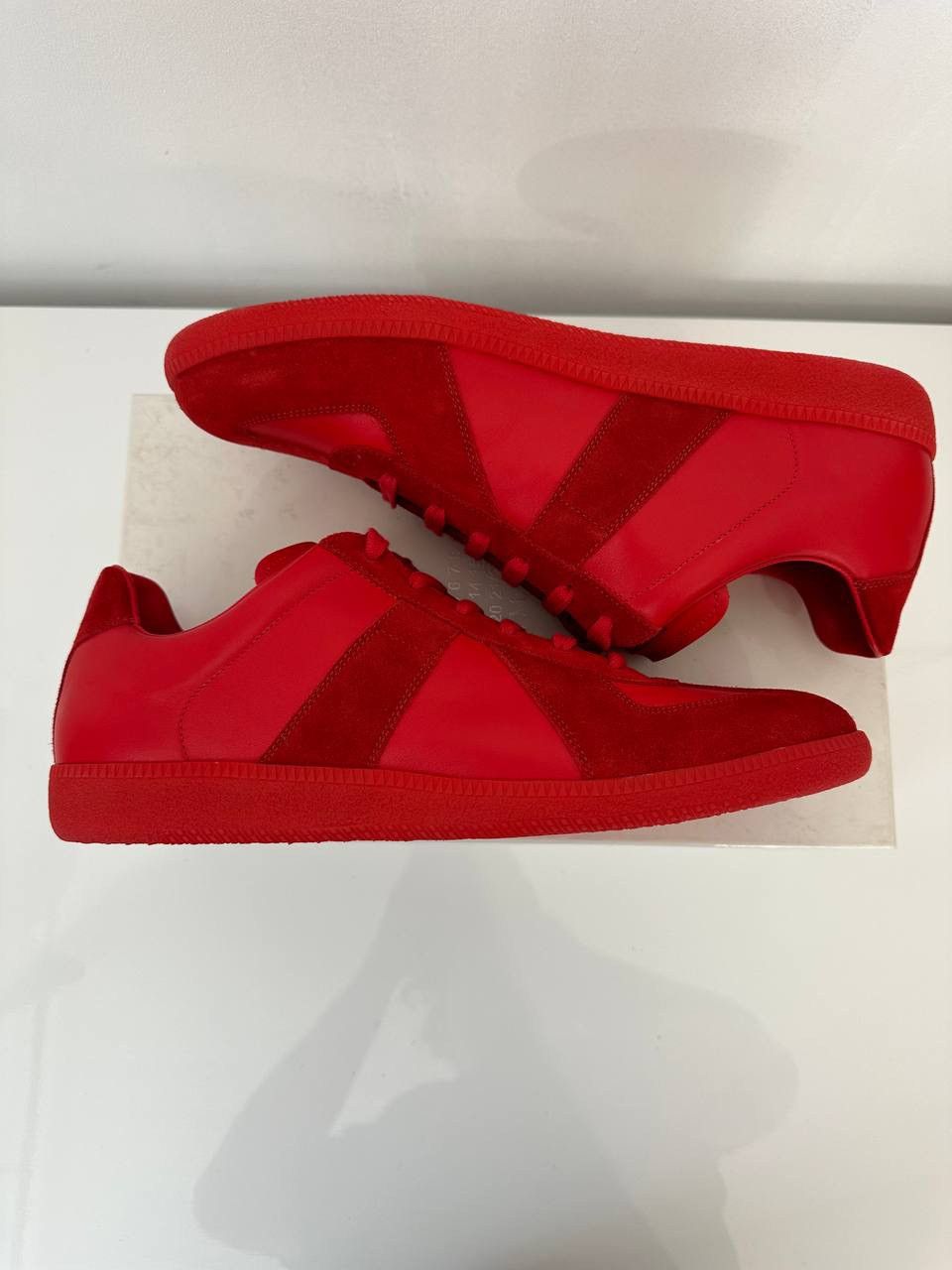 image of Maison Margiela Red Replica German Army Trainers Shoes, Men's (Size 8)