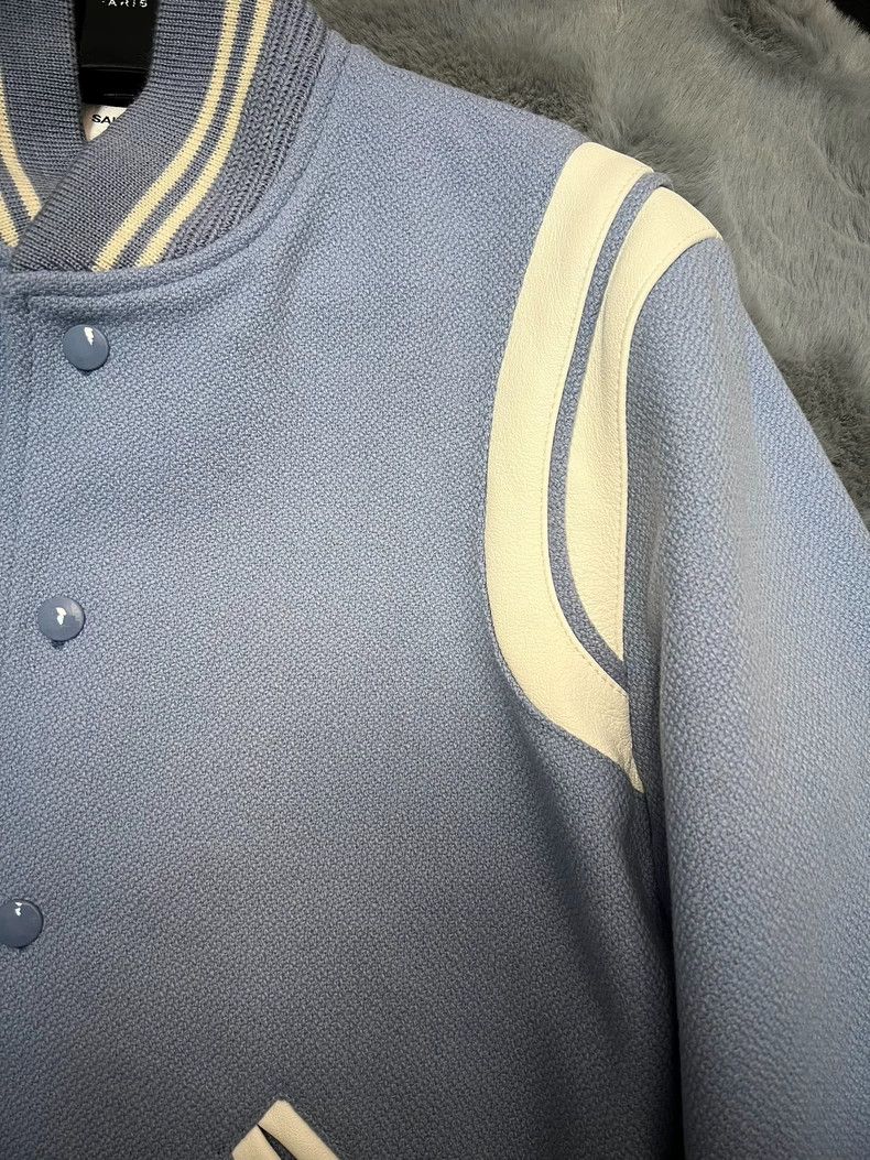 Yves Saint Laurent saint laurent 17ss Blue patchwork wool baseball jacket 2501 Size US S / EU 44-46 / 1 - 4 Thumbnail