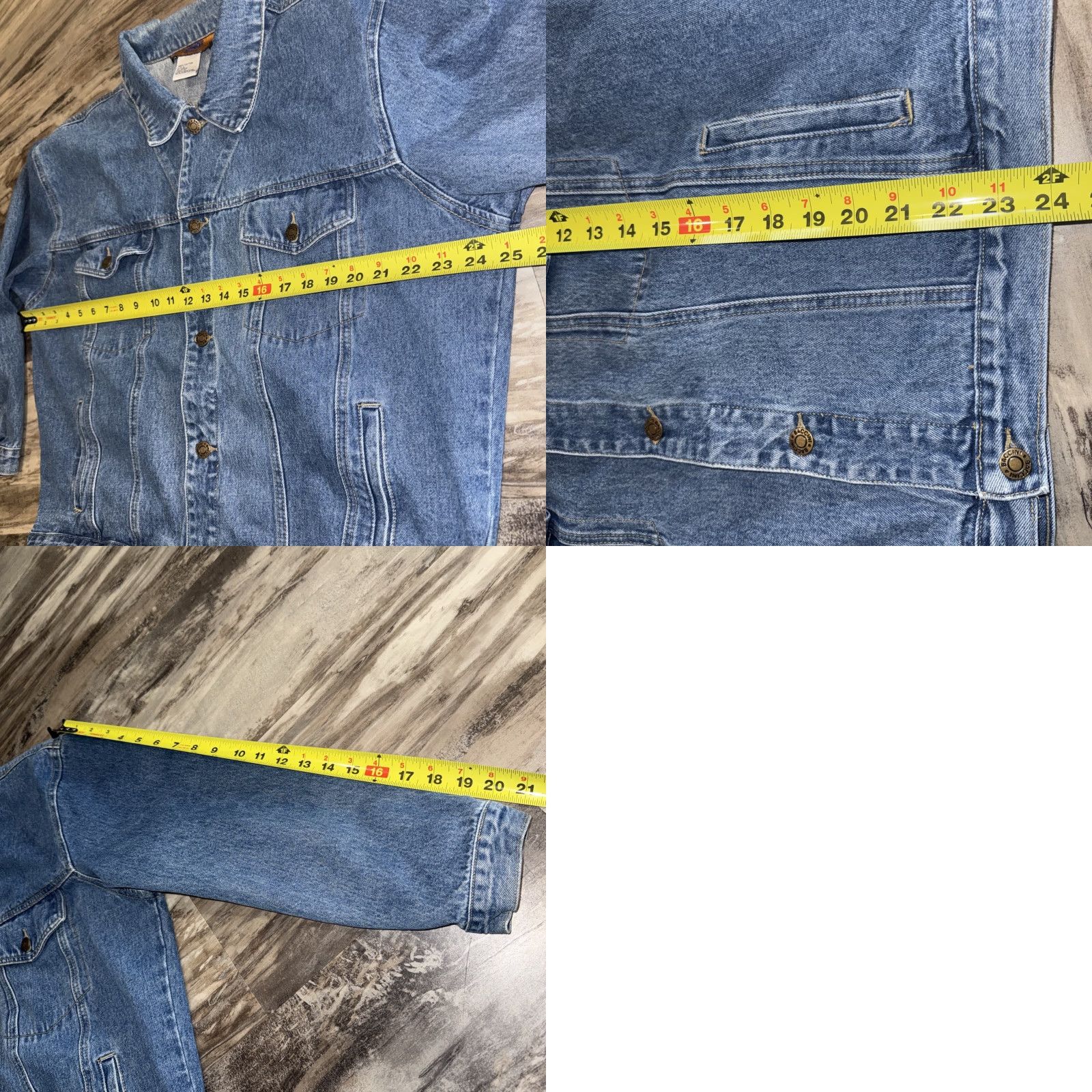 Denime VINTAGE BACCINI Trucker Jacket Men’s L Blue Denim 50 Chest Y2K 80s 90s Pockets Button Short Casual Workwear Jacket Mens Size US 33 - 9 Thumbnail