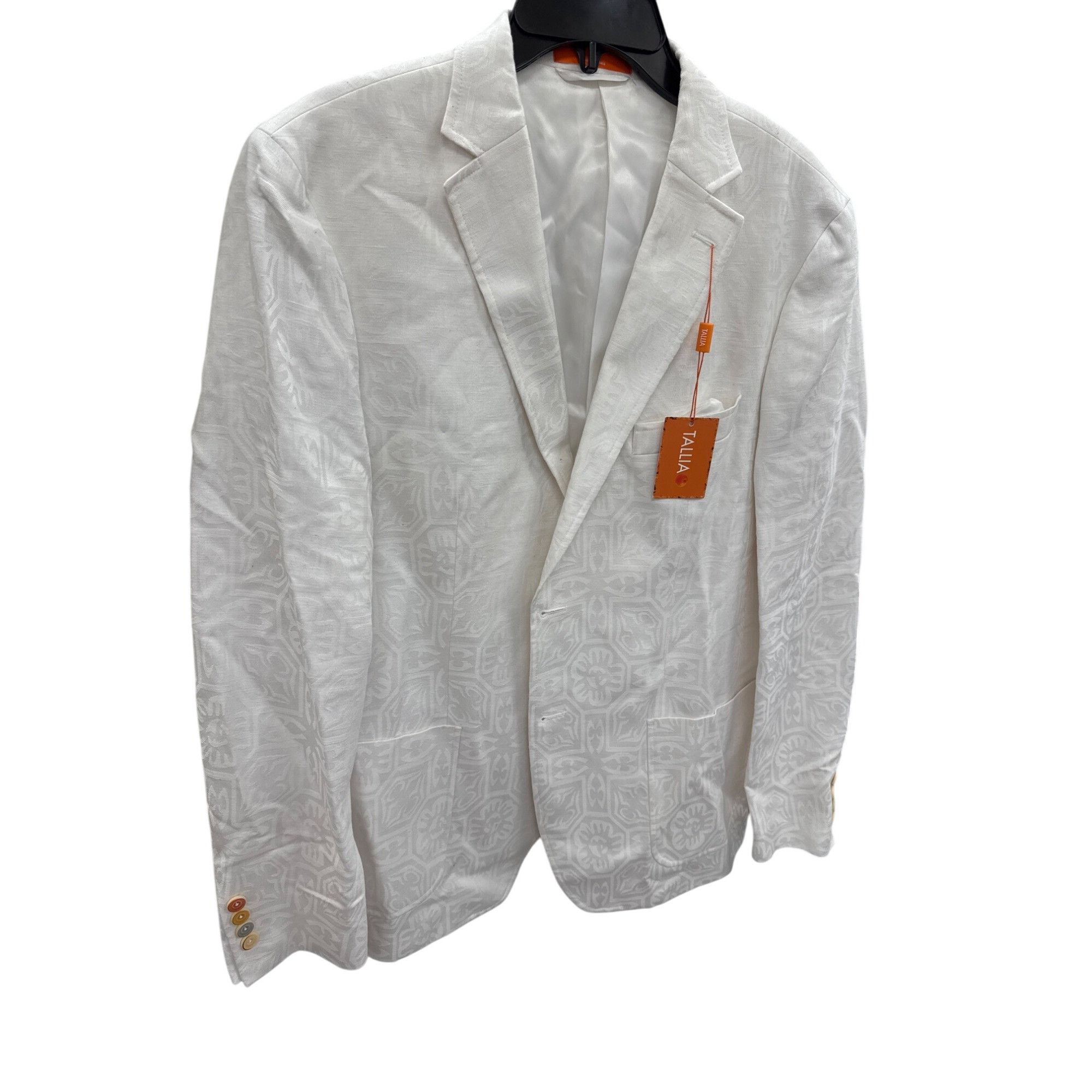 Tallia mens White Linen Cotton Slim Fit Blazer 42R Mens Patt Tailoring