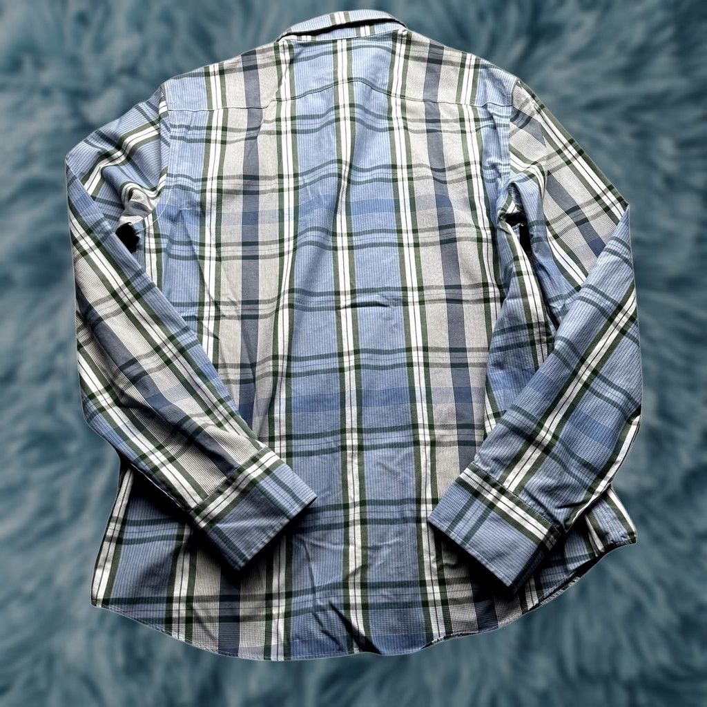 UNTUCKit UNTUCKit Malibran WF Slim Fit Long Sleeve Plaid Button Up Shirt Mens Medium Slim Navy Pattern Wrinkle Resistant Button-Up Casual Formal Preppy Mens Size US M / EU 48-50 / 2 - 1 Thumbnail