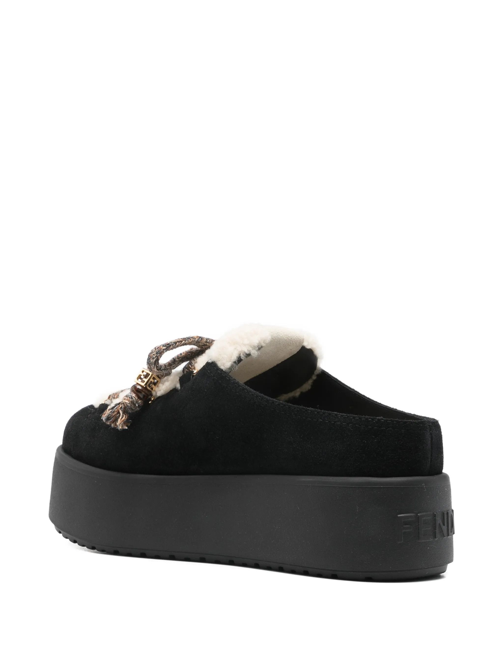Fendi os11x0526 Après Chic Mules in Black/Beige Size US 7 / IT 37 - 3 Thumbnail