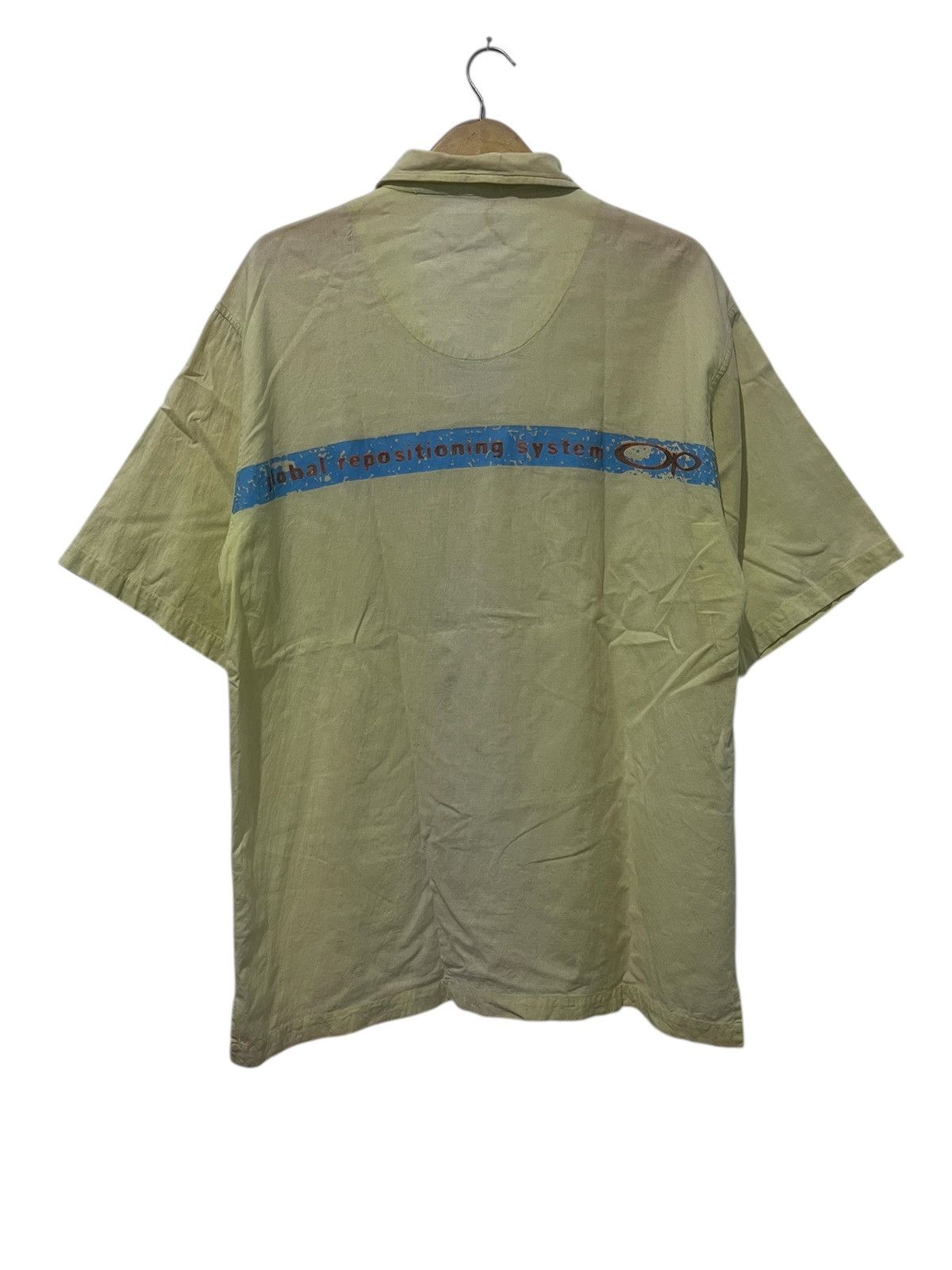 Ocean Pacific 90s/Y2K Ocean Pacific OP Yellow GPS Graphic Button Up Size US XXL / EU 58 / 5 - 2 Thumbnail