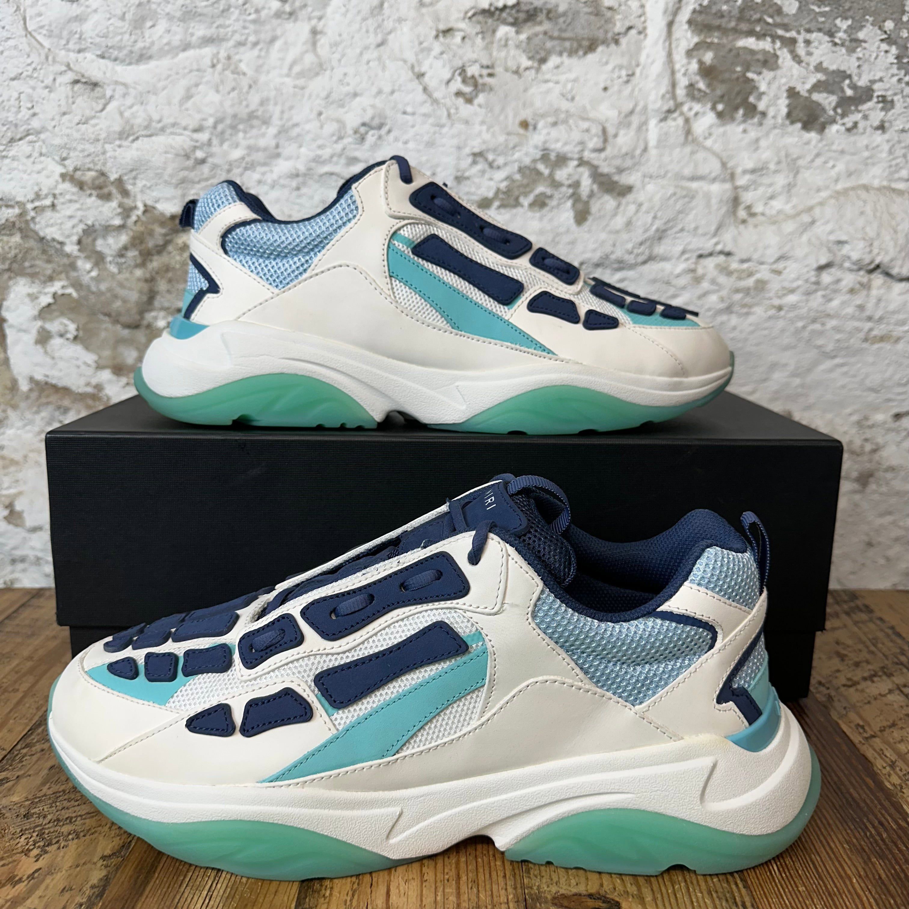 Amiri Amiri Navy Bone Runner White Teal Sneaker Sz 13 (46) Size US 13 / EU 46 - 1 Thumbnail