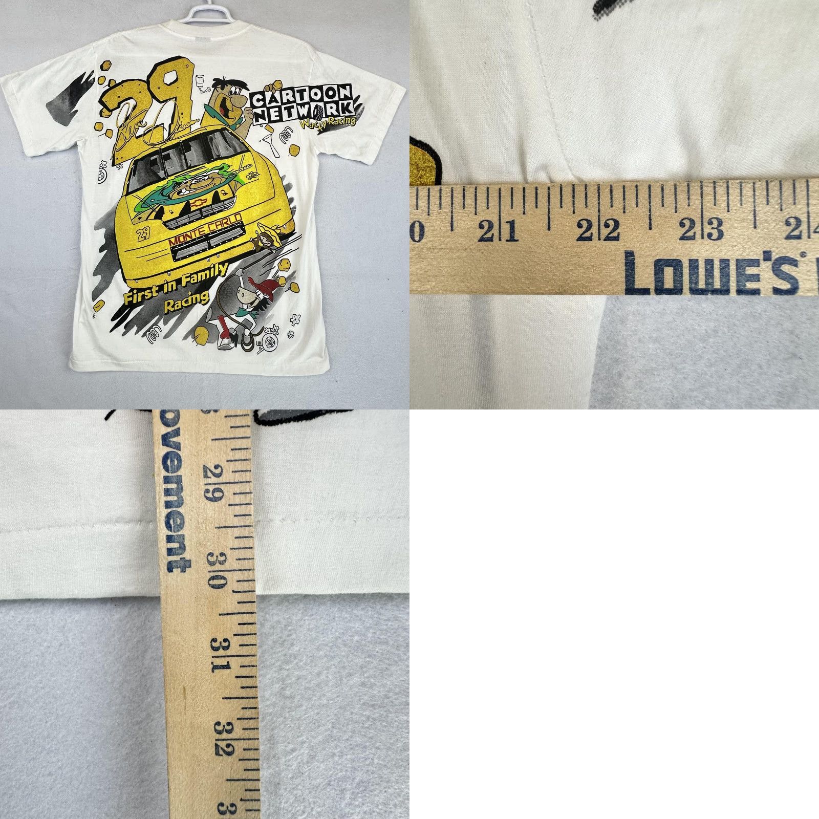 TEE JAYS VINTAGE Flintstones Wacky Races Shirt Mens XL White Cartoon Network Racing 90s Size US XL / EU 56 / 4 - 11 Thumbnail