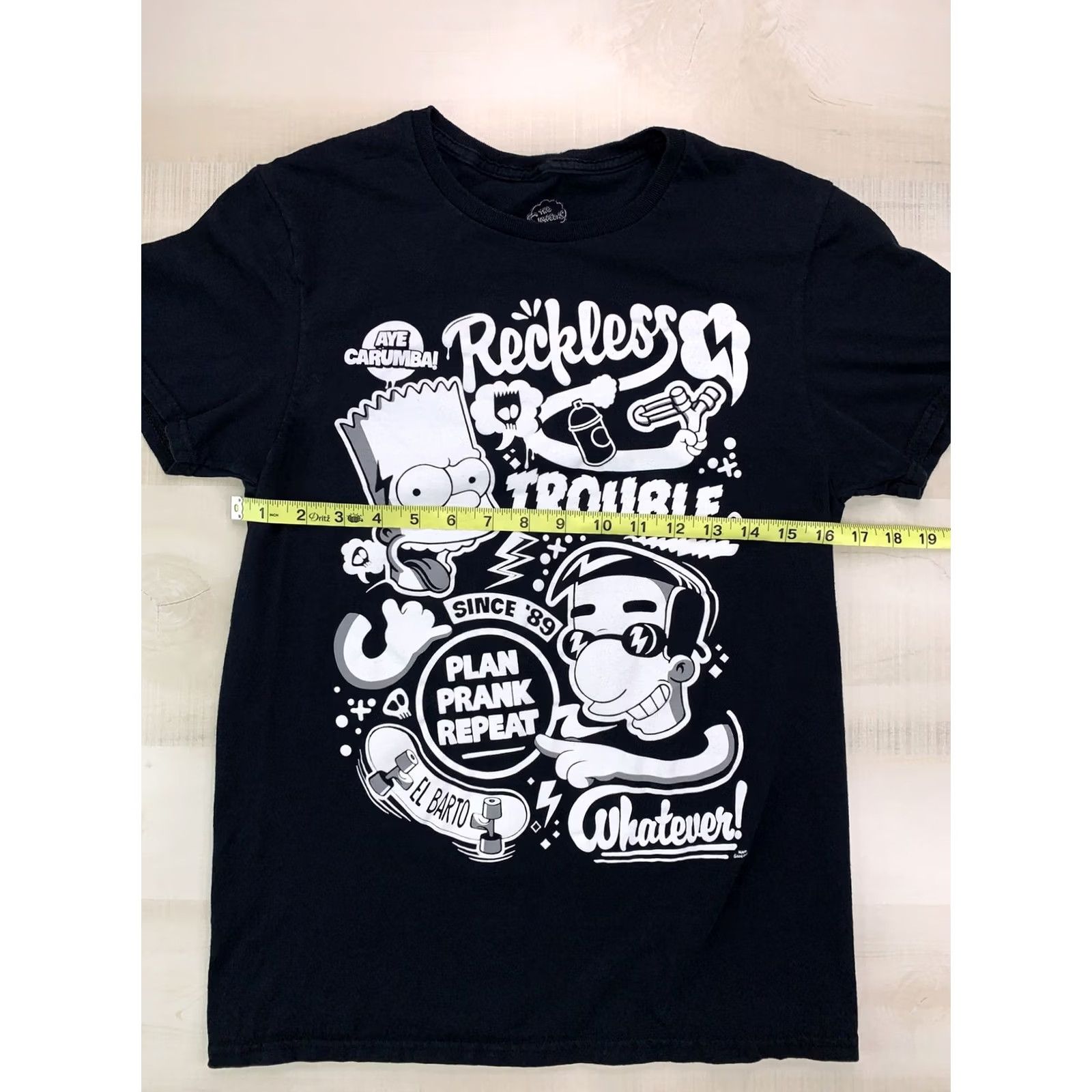 Vintage The Simpsons Bart Mill House Reckless Black White Graphic T Shirt Adult Small-7A Size US S / EU 44-46 / 1 - 4 Thumbnail