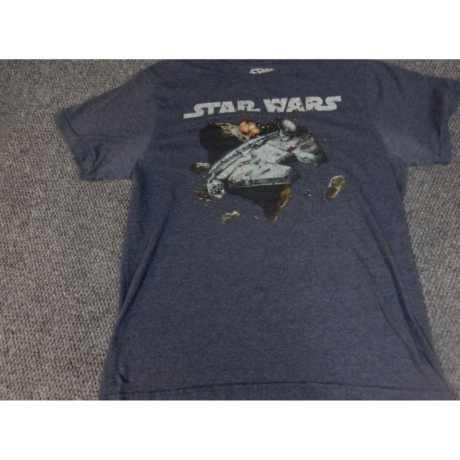 Old Navy Old Navy Mens T-Shirt Short Sleeve Blue Star Wars Logo Henley Cotton Knit L Regular Discoloration under arms Size US L / EU 52-54 / 3 - 4 Thumbnail