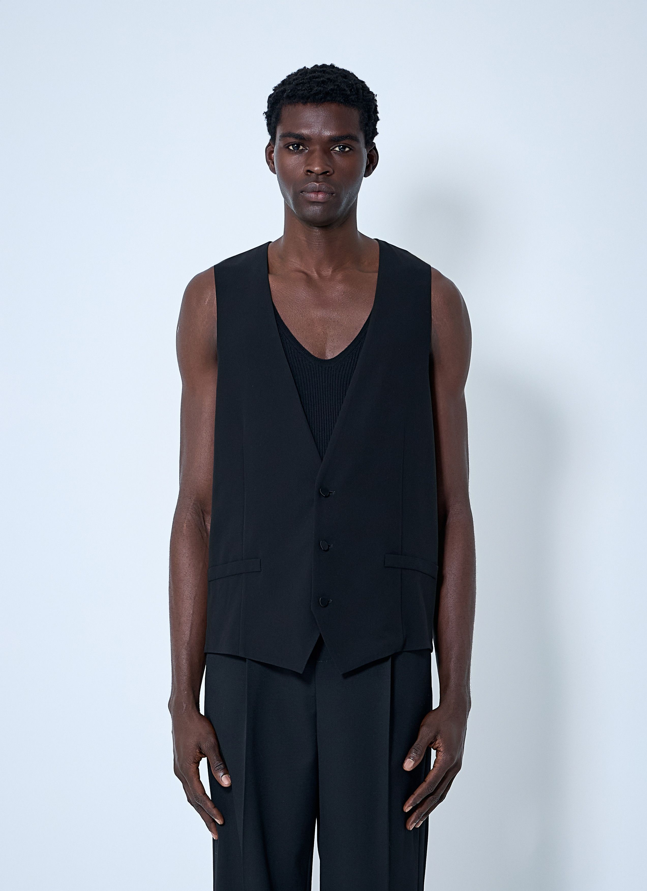 Saint Laurent Paris Silk Crepe Waistcoat Size US L / EU 52-54 / 3 - 1 Thumbnail
