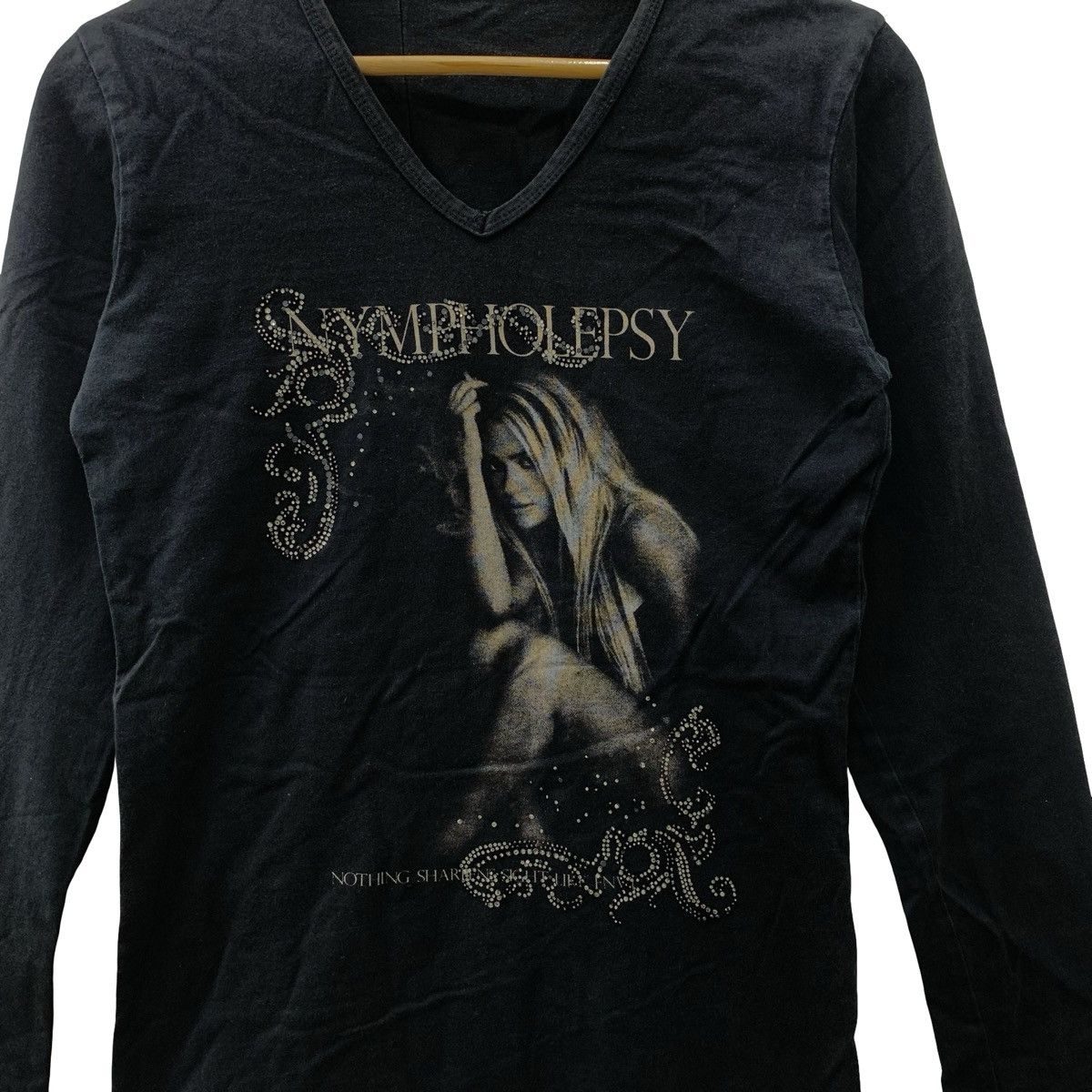 Vintage Vintage Y2K FUGA JAPAN Nympholepsy Rhinestone Tee Shirt Top Size S / US 4 / IT 40 - 5 Thumbnail