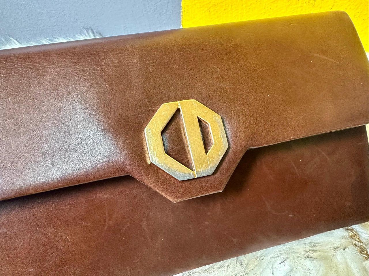 Christian Dior Monsieur × Dior × Vintage Authentic Christian Dior CD Logo Leather Gold Chain Shoulder Size ONE SIZE - 9 Thumbnail