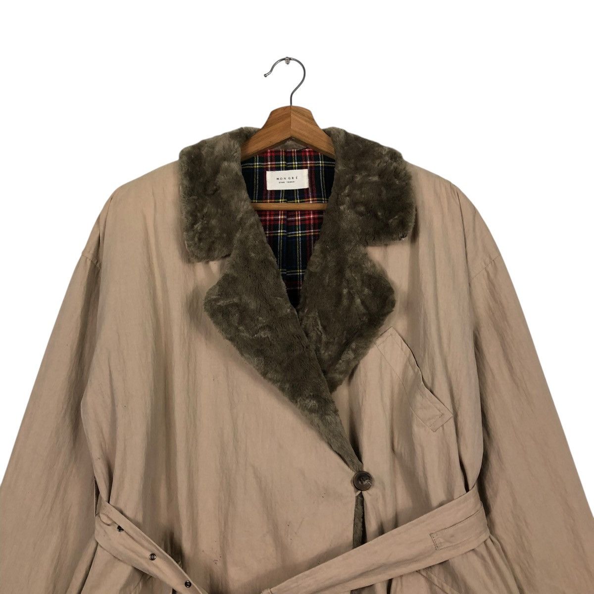 Japanese Brand 🔥VTG LONG JACKET MONGRE BLANKET TARTAN FUR ISSEY MIYAKE Size US M / EU 48-50 / 2 - 5 Thumbnail