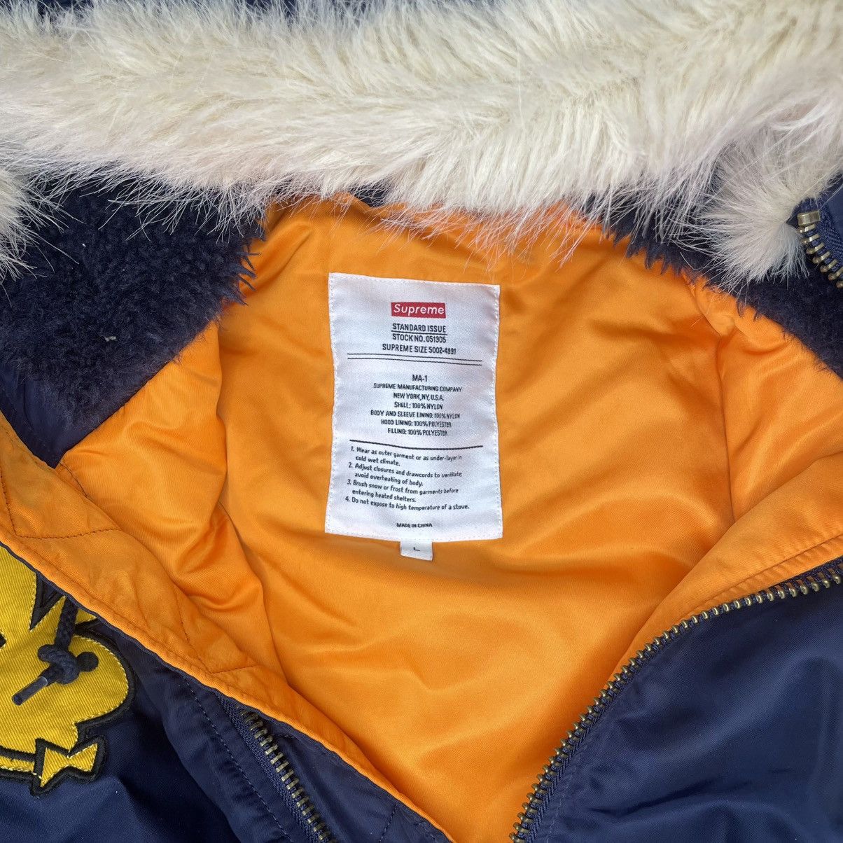 Playboy × Supreme Supreme play boy hooded ma1 jacket Size US L / EU 52-54 / 3 - 2 Thumbnail