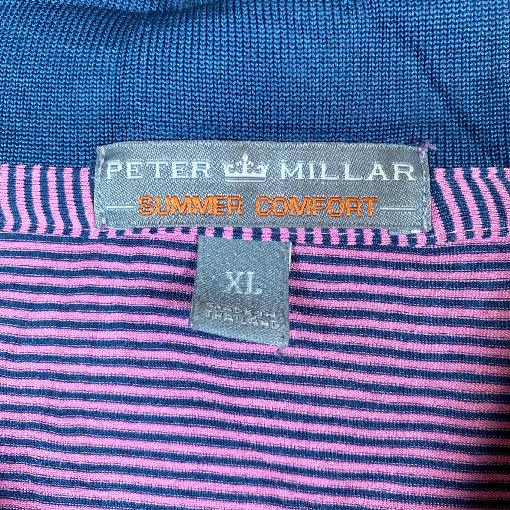 Peter Millar Peter Millar Mens Polo Shirt Purple Blue Stripe Summer Comfort Stretch XL Shirt Size US XL / EU 56 / 4 - 6 Thumbnail