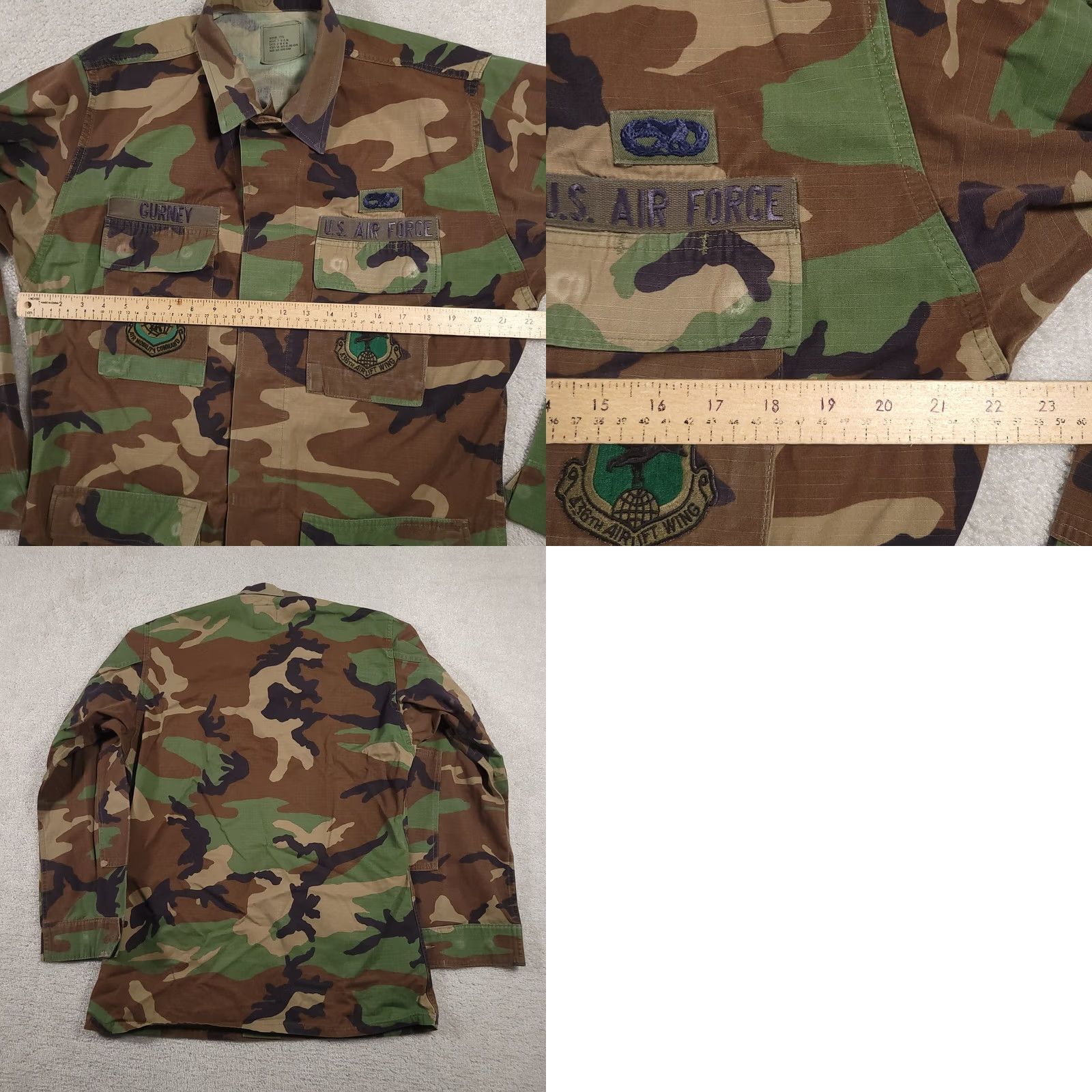 Vintage VINTAGE Air Force Jacket Mens M Long Camouflage 436th Airlift Wing Patch 90s USA Army Military Button Pockets Logo Embroidered Size US M / EU 48-50 / 2 - 9 Thumbnail