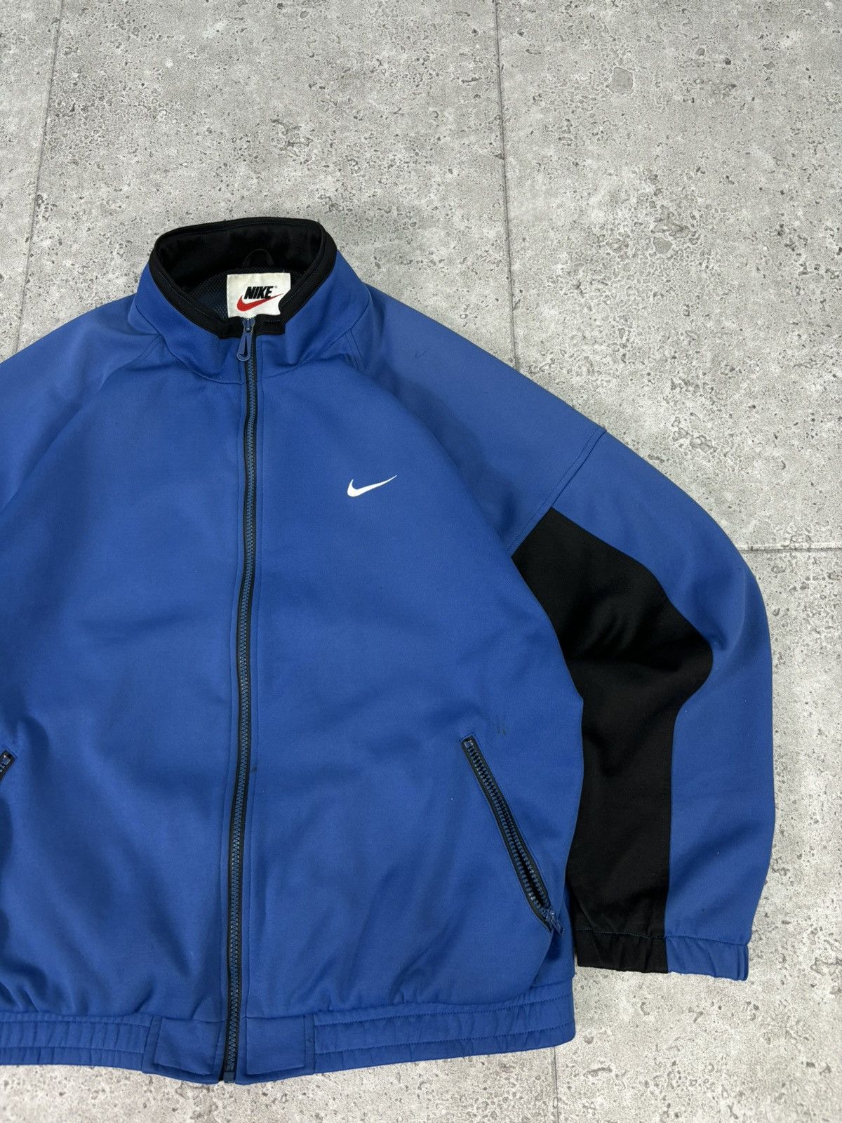 Nike × Vintage Vintage y2k Nike Blue Full Zip Up Hoodie mini Swoosh Logo Size US L / EU 52-54 / 3 - 3 Thumbnail