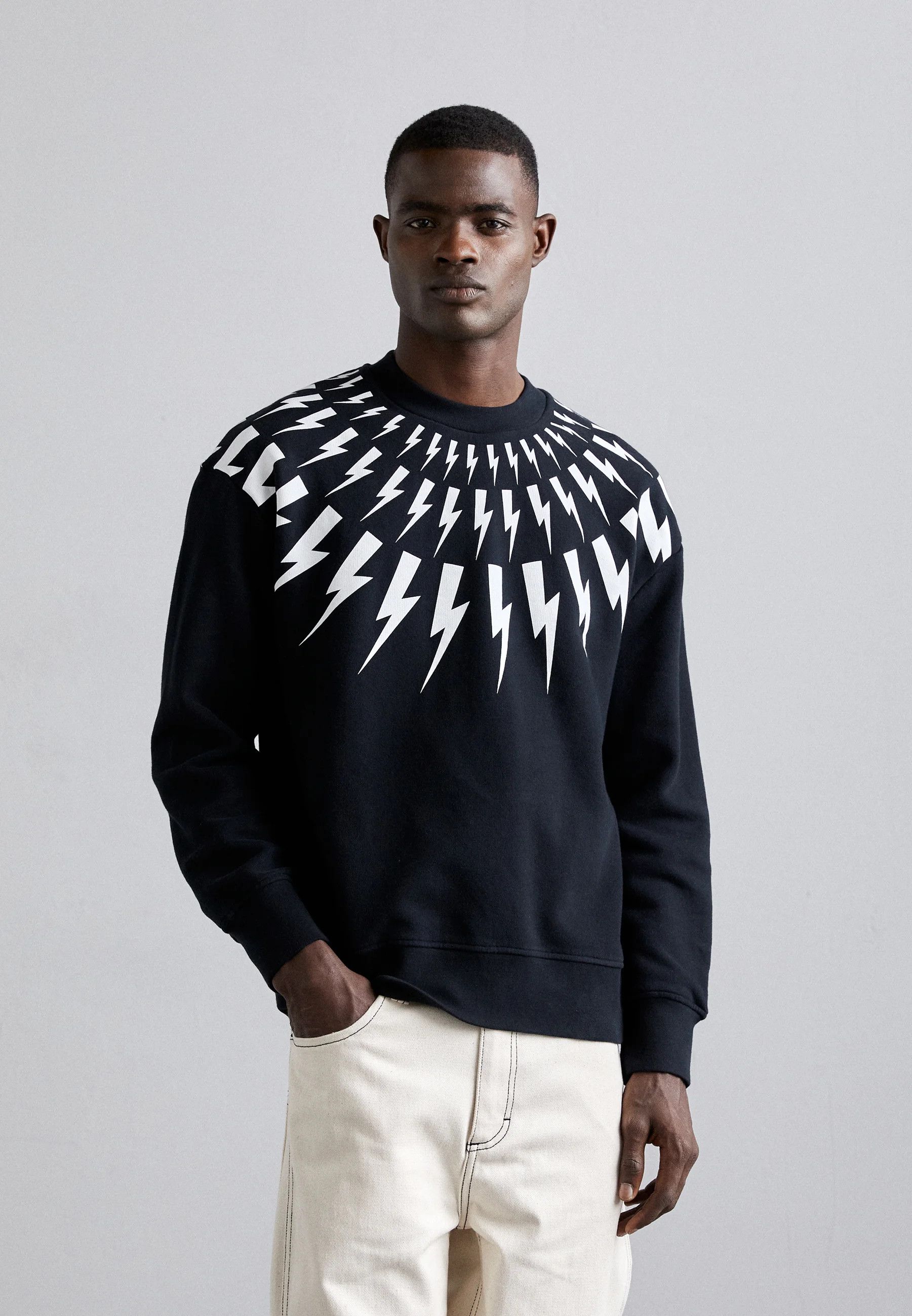 Neil Barrett Thunderbolt Jersey Sweatshirt Size US L / EU 52-54 / 3 - 3 Thumbnail