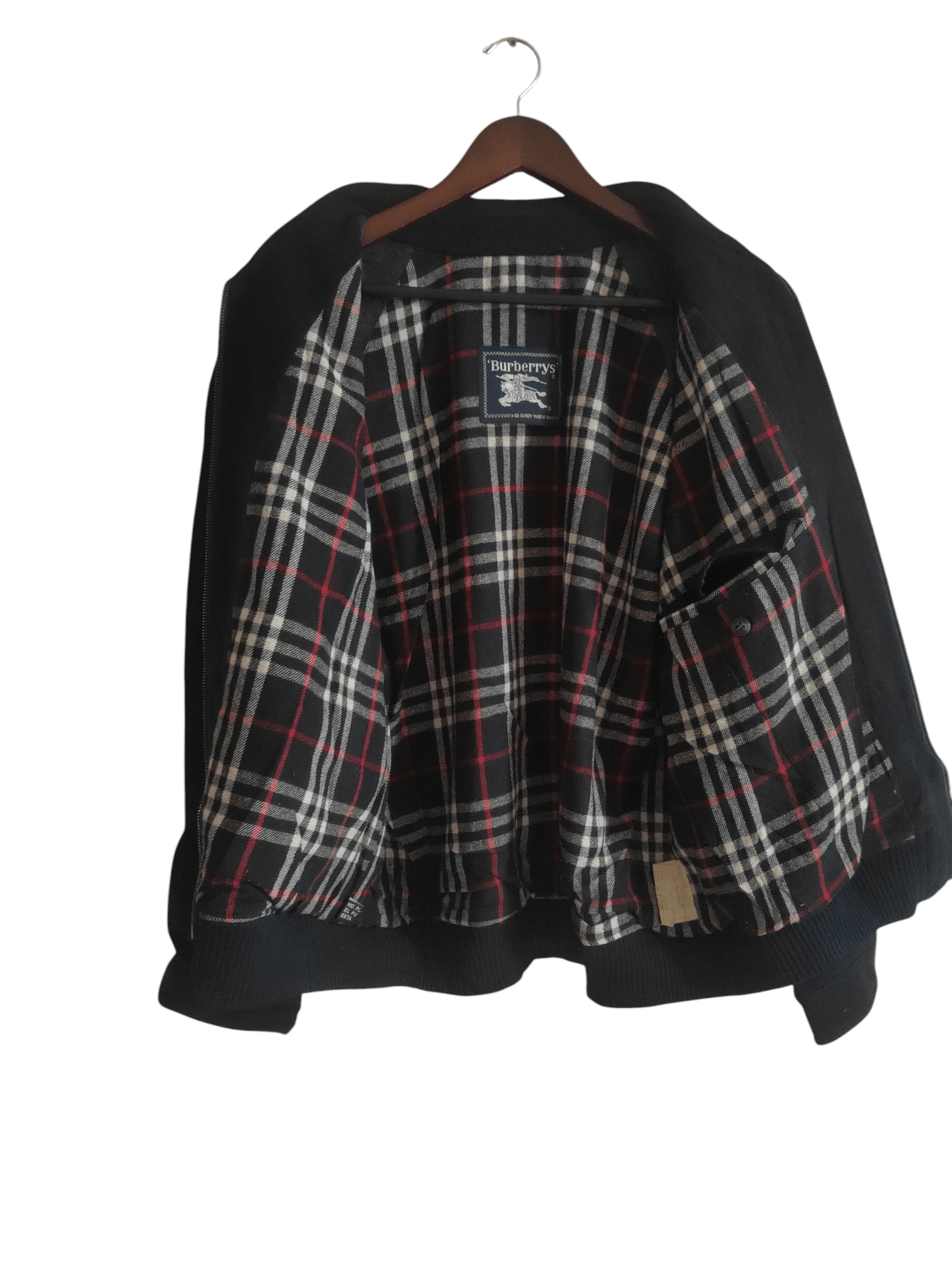 Burberry BURBERRY Bomber Jacket Winter Nova Check Mens Wool Navy Blue Size US XL / EU 56 / 4 - 2 Thumbnail