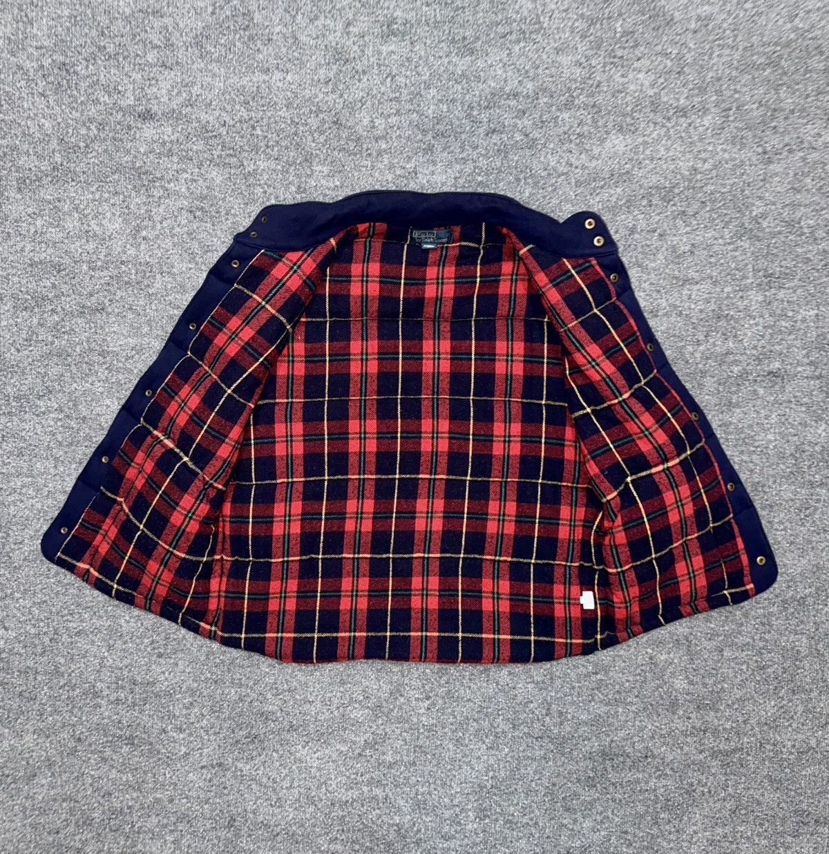 Polo Ralph Lauren Vintage Polo RL Navy Puffer Vest w/ Plaid Lining Size US L / EU 52-54 / 3 - 5 Thumbnail