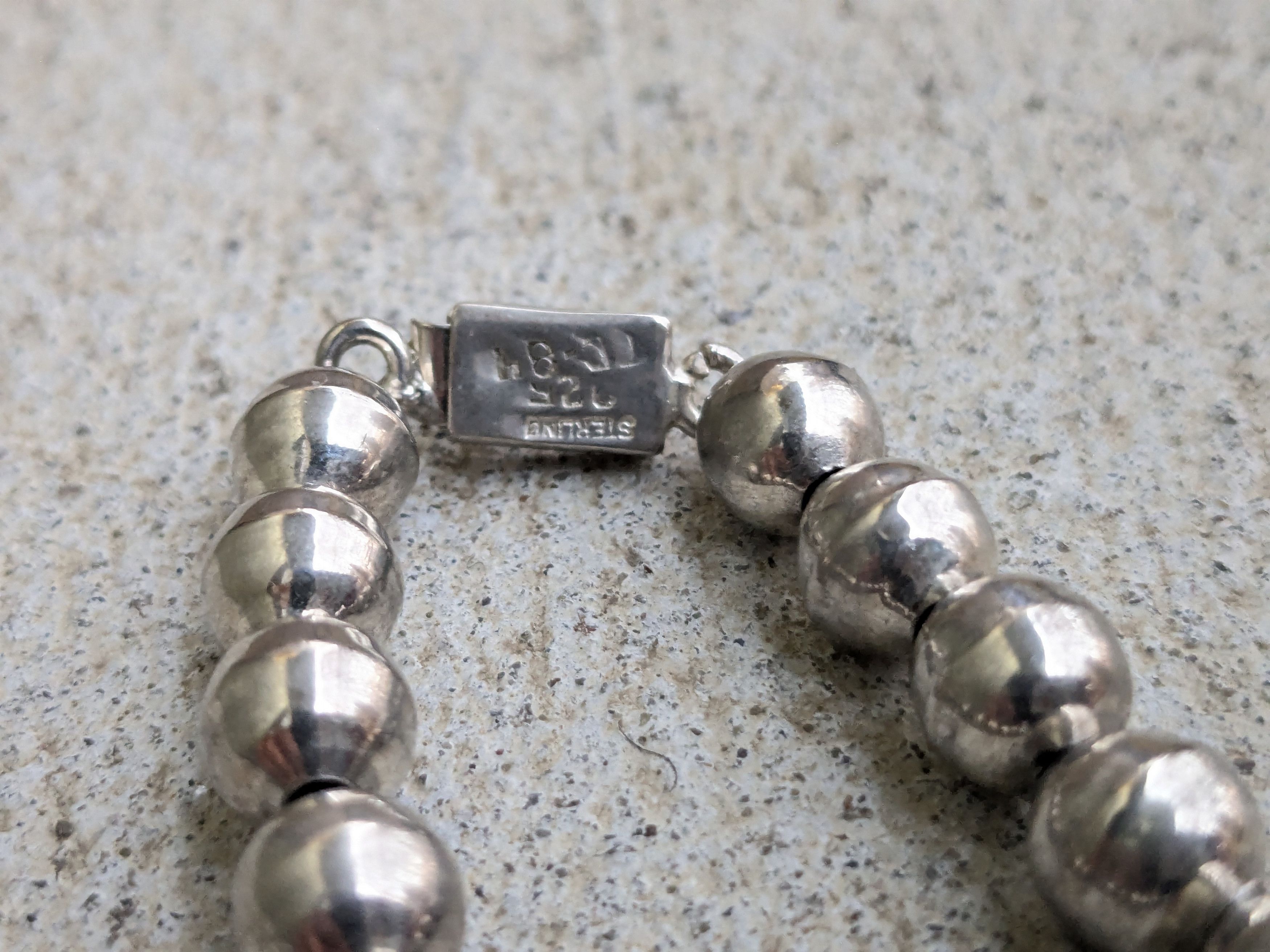 Sterling Silver Sterling Silver Necklace Ball Round Graduated Beads 18" Size ONE SIZE - 8 Thumbnail