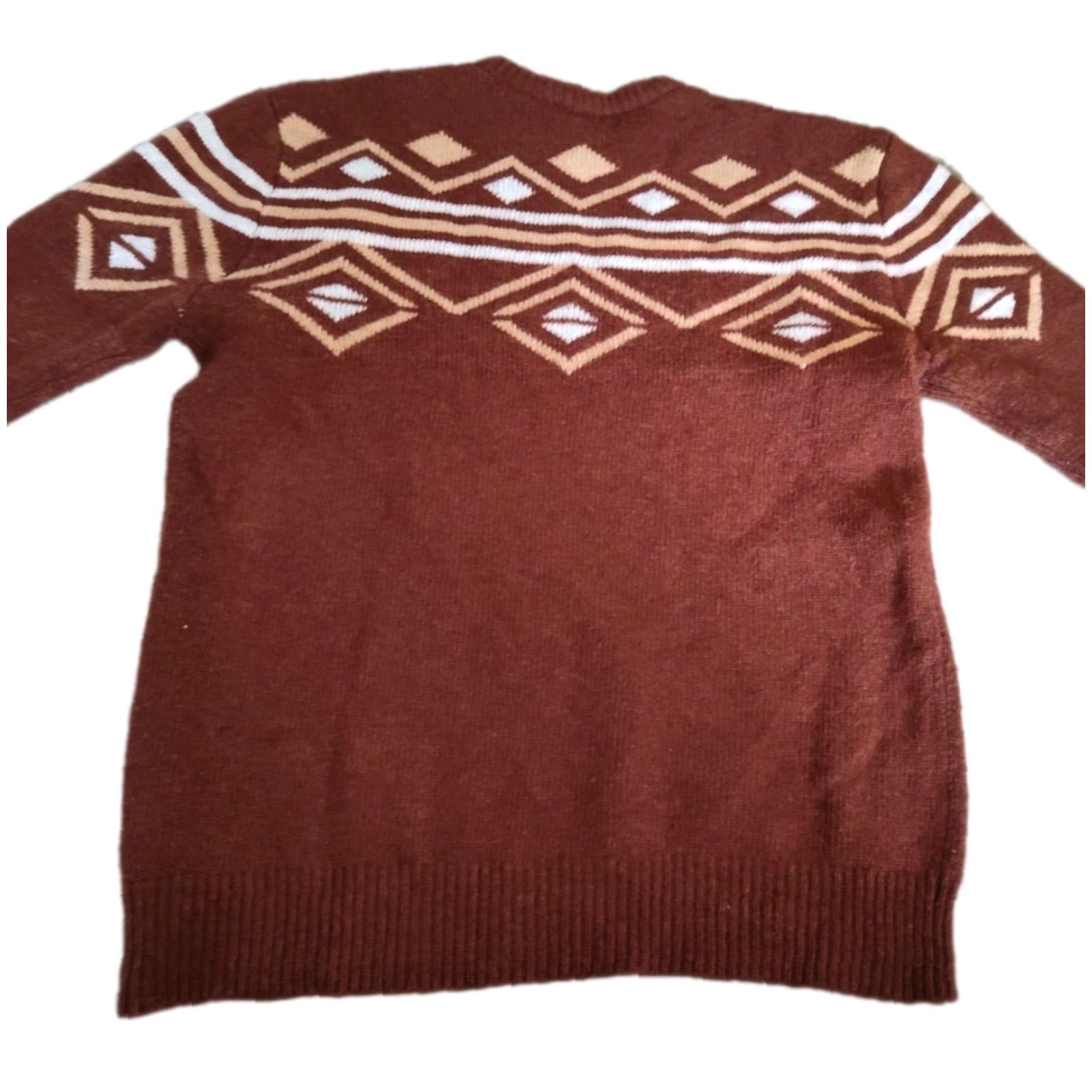 Vintage Passenger Men's Wool Blend Sweater XL Geometric Crew Neck Heavyweight Casual Winter Size US XL / EU 56 / 4 - 2 Thumbnail