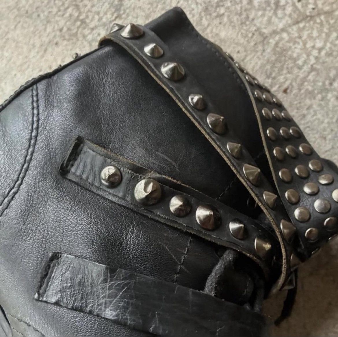 Saint Laurent Paris OG ysl black studded wrap combat boots Size US 8 / IT 38 - 6 Thumbnail