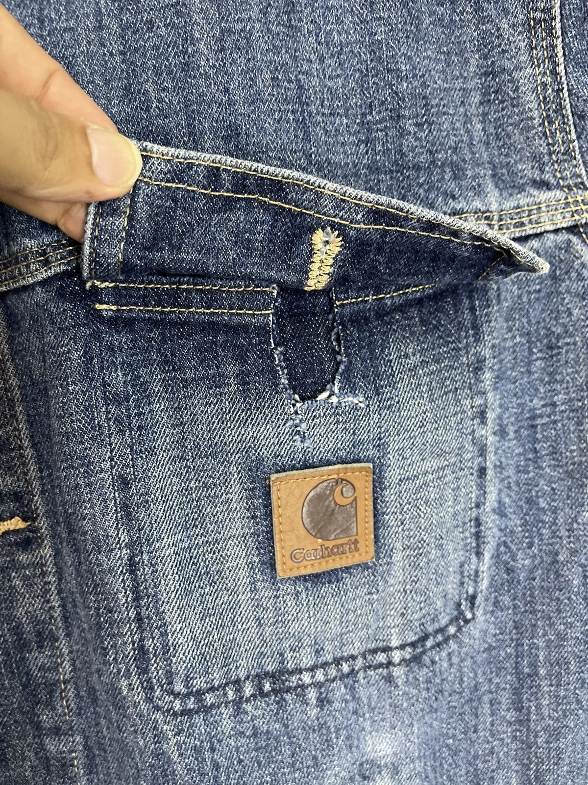 Carhartt ☀️SUMMER STYLE🔥CARHARTT DETROIT SLEVELESS DISTRESSED DENIM Size US M / EU 48-50 / 2 - 3 Thumbnail