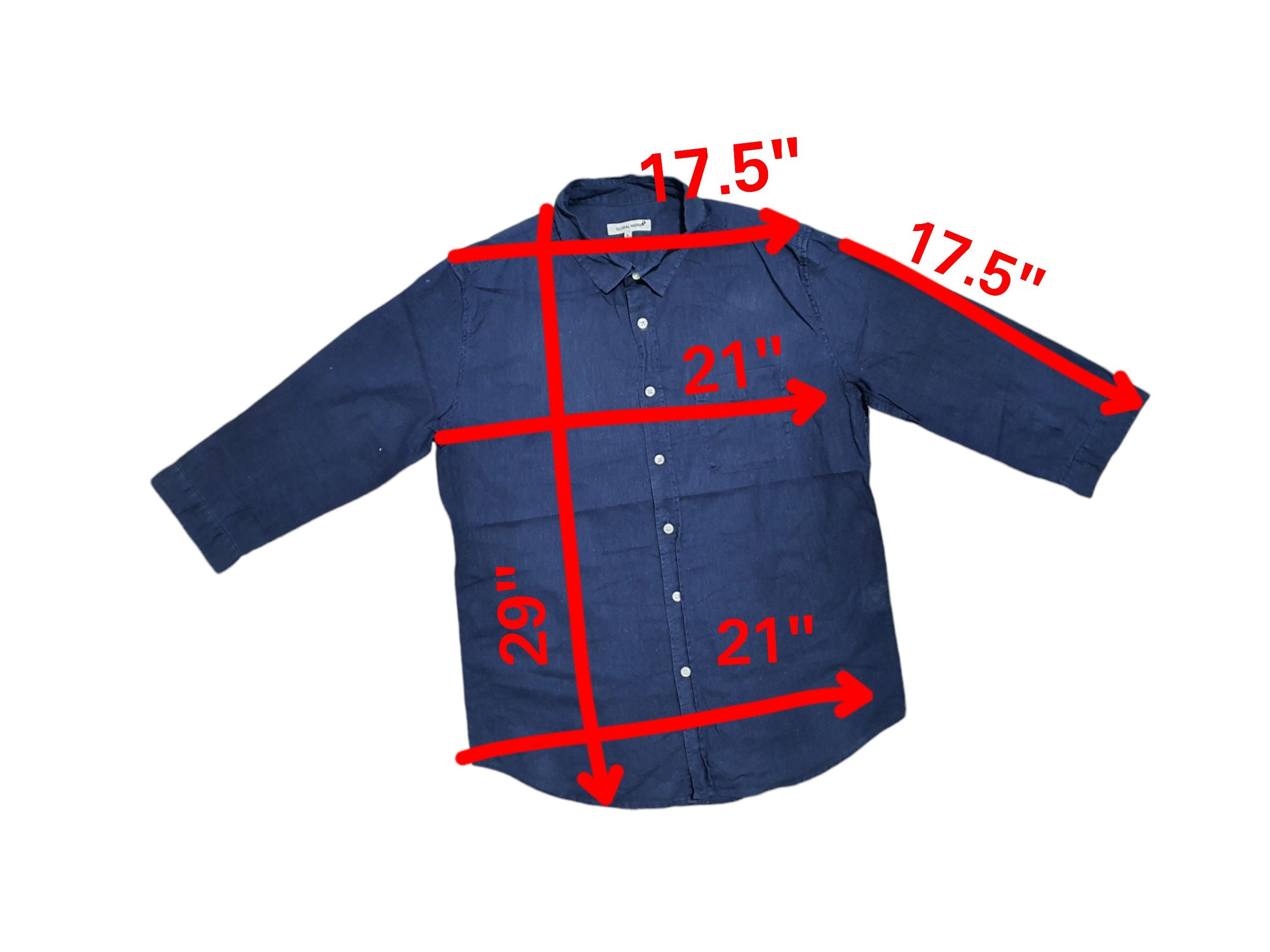 Global Work × Japanese Brand GLOBAL WORK 21/29 3QUARTER SLEEVE LINEN SHIRT Size L / US 10 / IT 46 - 8 Thumbnail