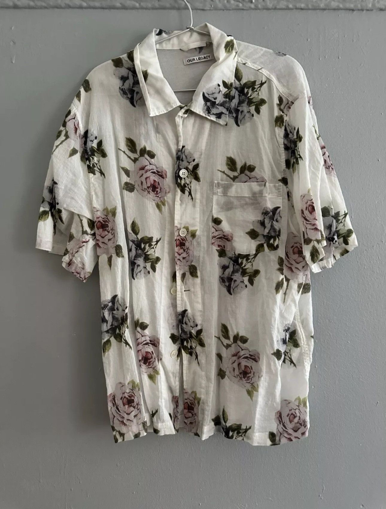 Our Legacy OUR LEGACY BOX SHIRT SHORTSLEEVE, Rose Print, 48 | Grailed