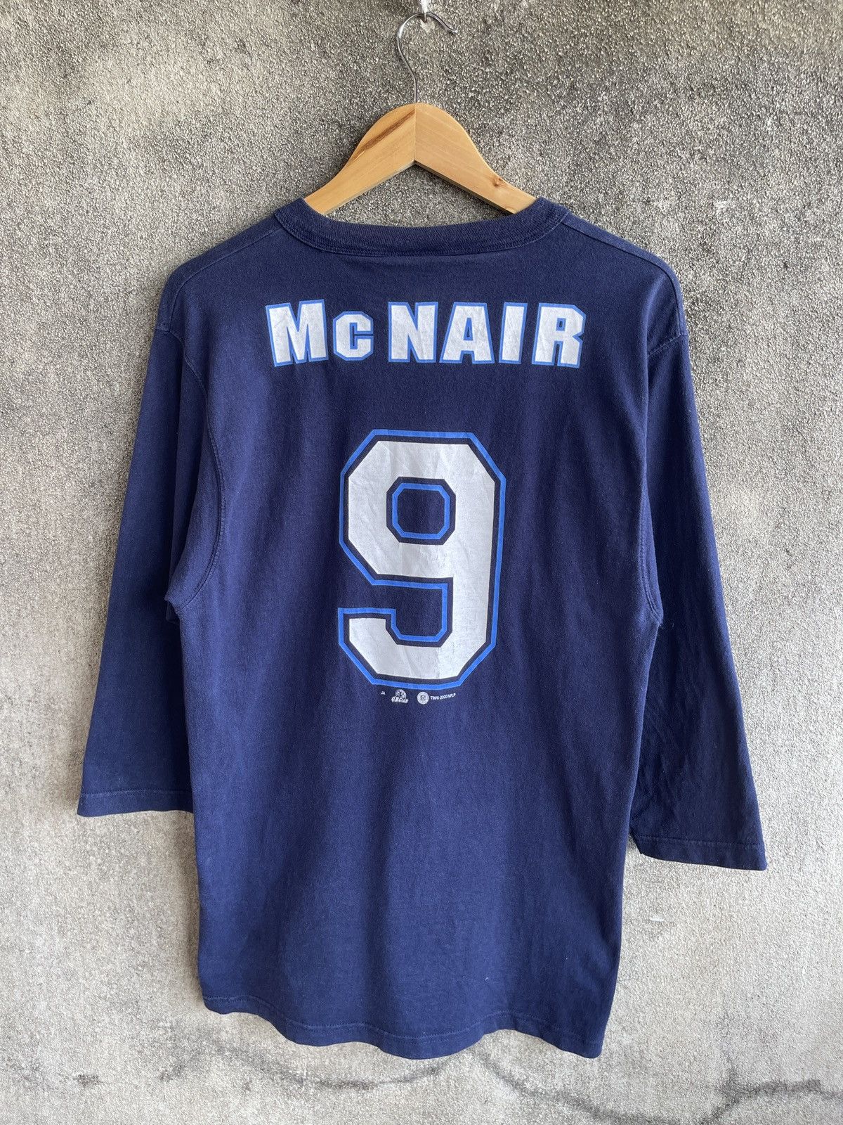Born X Raised × NFL Vintage 00s🔥NFL TENNESSEE TITANS🔥Mc NAIR 3Quarter V Neck Tee Size US M / EU 48-50 / 2 - 2 Thumbnail