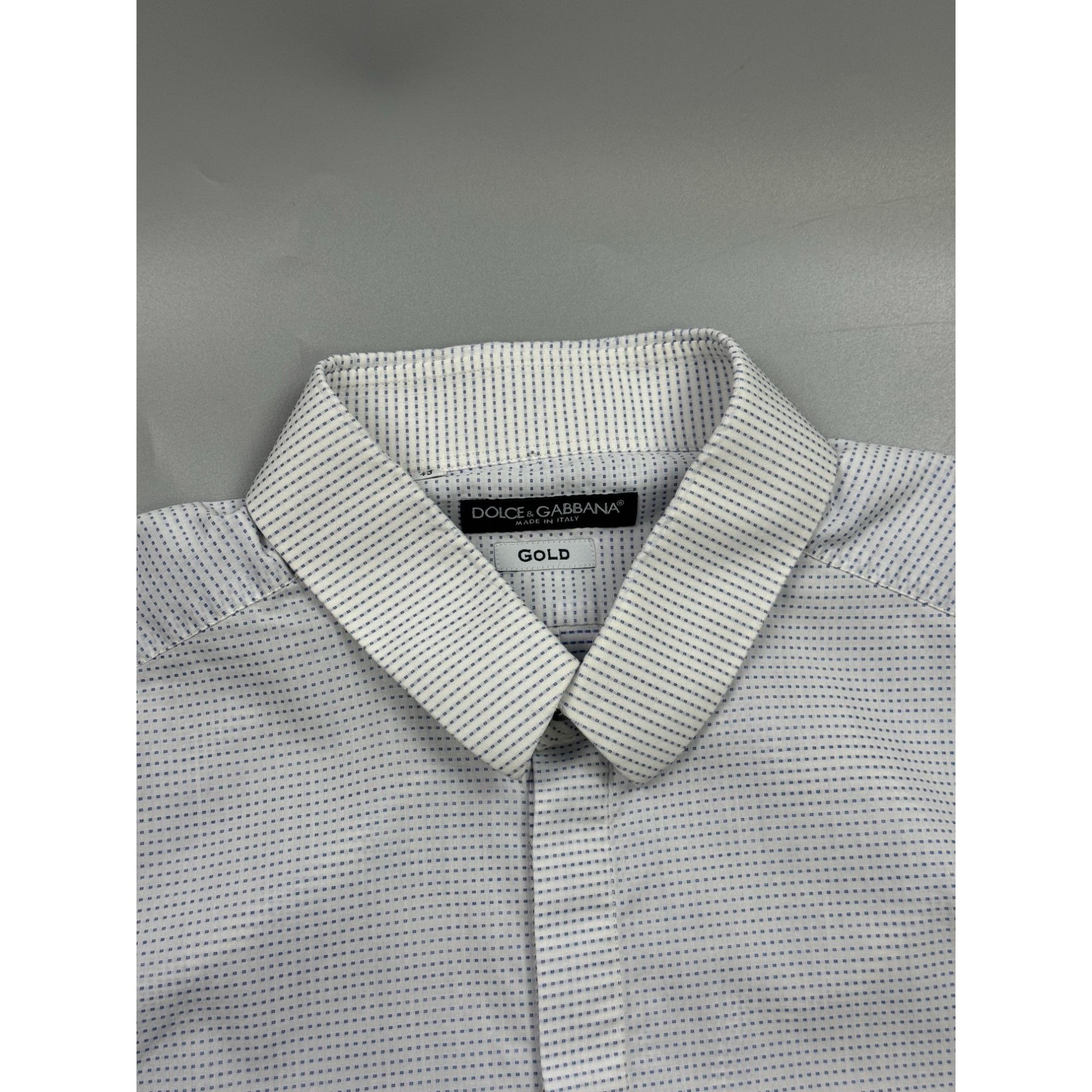 Dolce & Gabbana Dolce & Gabbana Gold Formal White Patterned Shirt (Y1275) Size US L / EU 52-54 / 3 - 6 Thumbnail