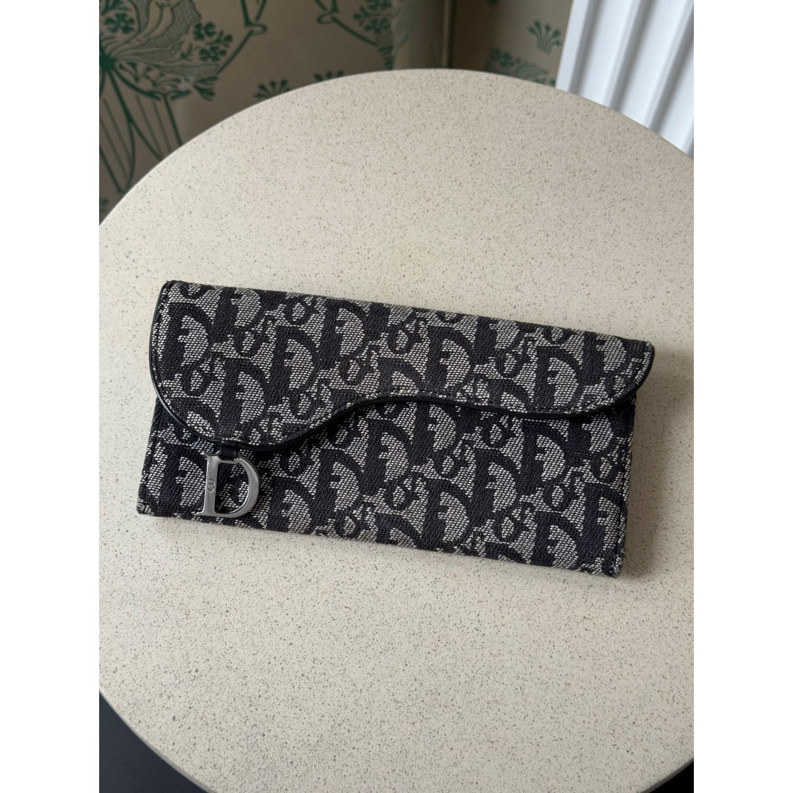 Dior DIOR Saddle Long Wallet Oblique Jacquard Navy Grey Size ONE SIZE - 2 Thumbnail