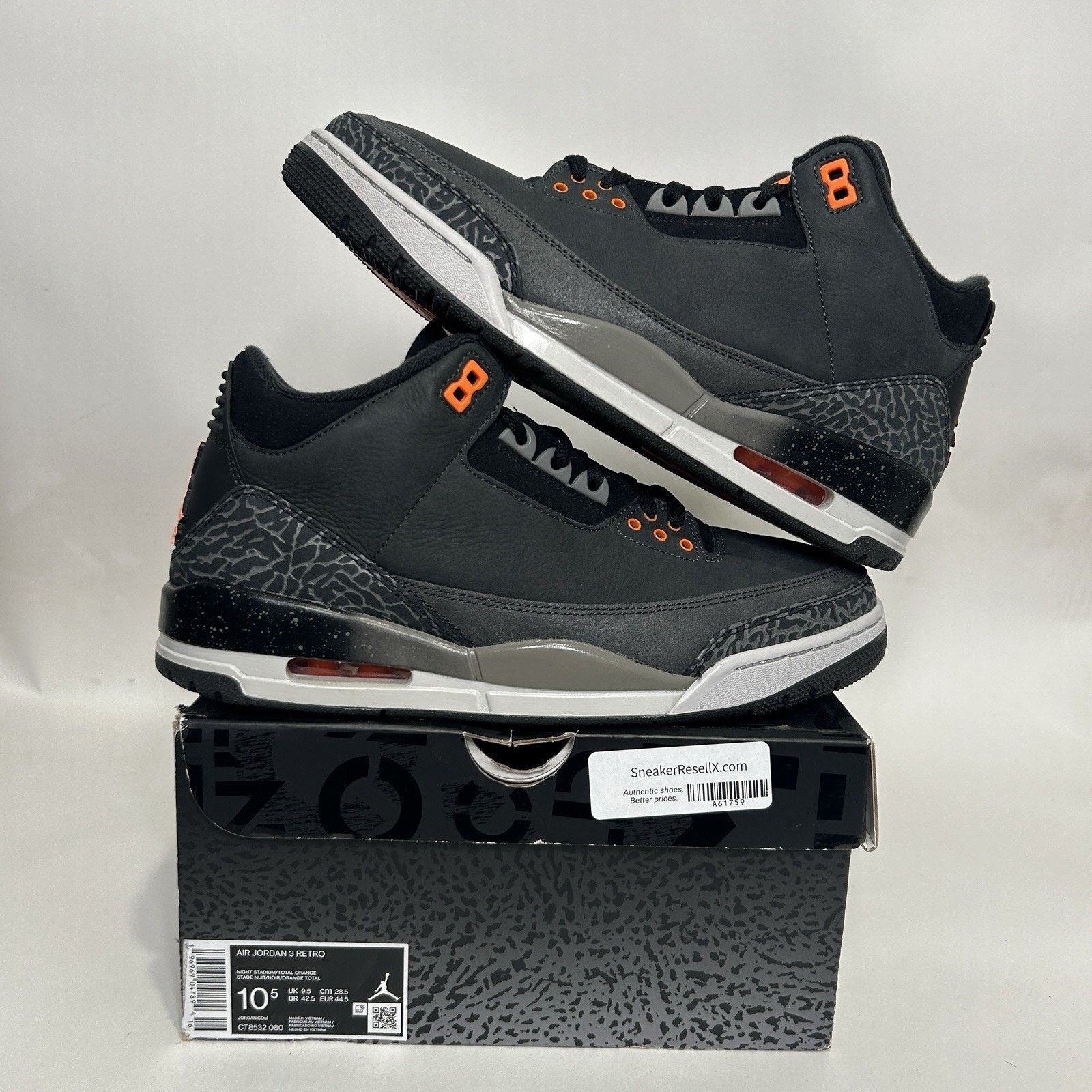Jordan Brand Nike Air Jordan 3 Retro “Fear Pack” 2023 Size US 10.5 / EU 43-44 - 1 Thumbnail