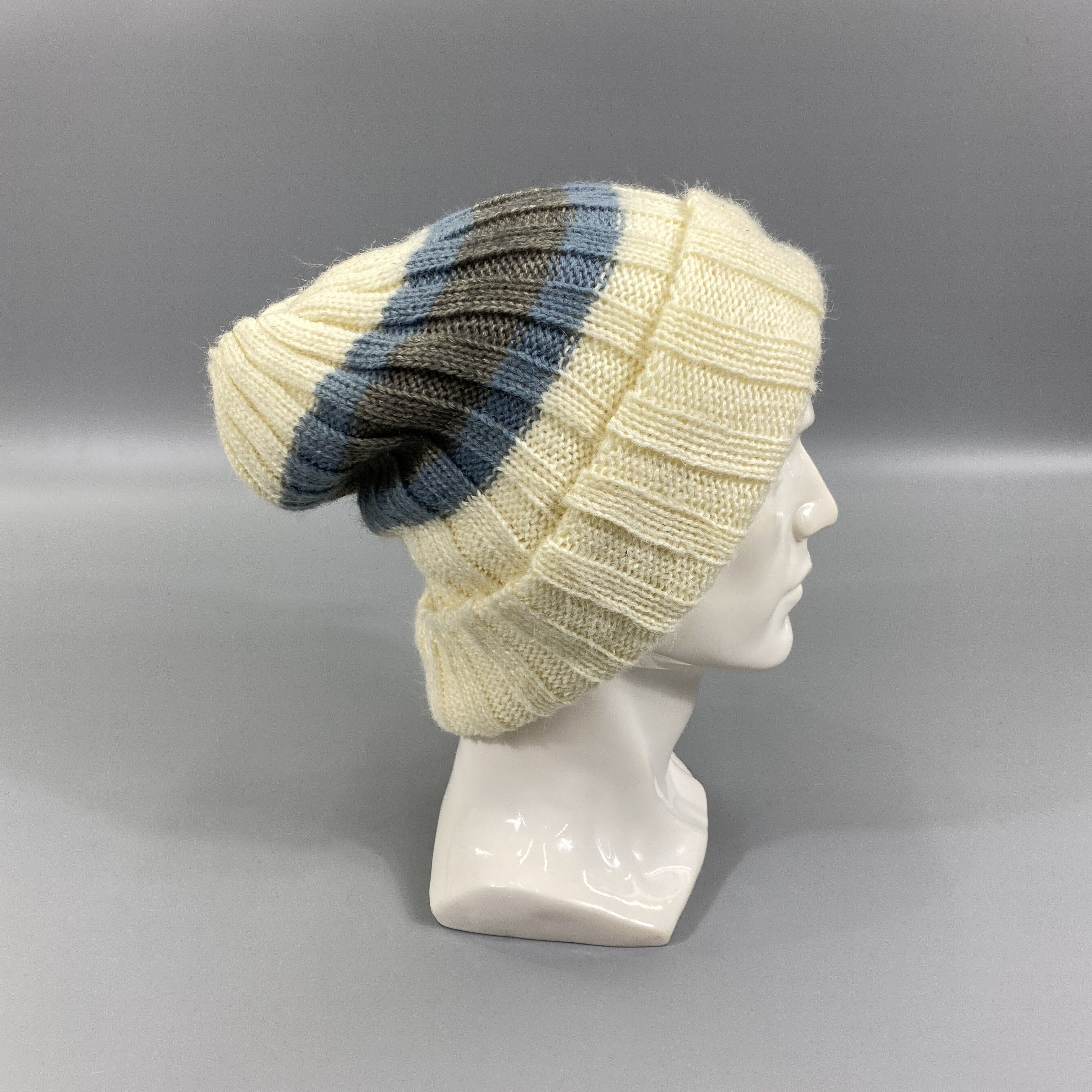 Japanese Brand Striped Snow Cap Beanie Hat -BN1002 Size ONE SIZE - 3 Thumbnail