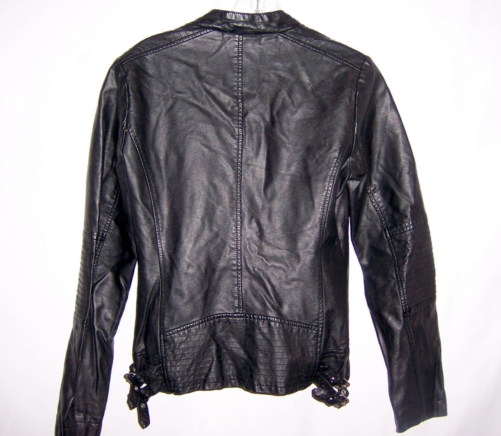Guess G by Guess Black Faux Leather Moto Jacket - Women's M Size M / US 6-8 / IT 42-44 - 2 Thumbnail