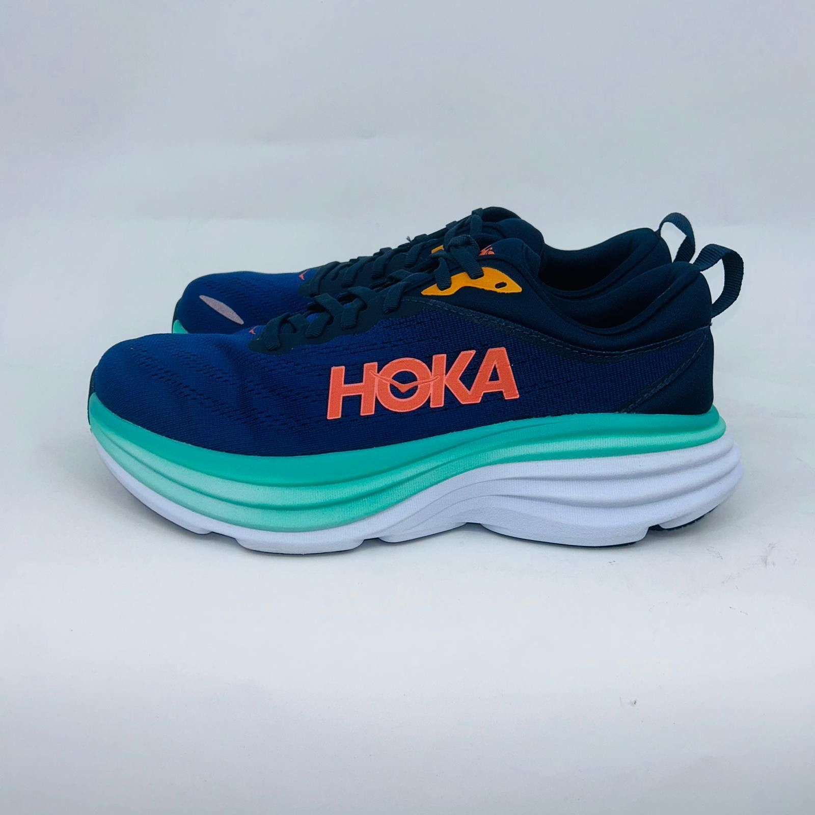 Hoka HOKA WOMENS BONDI8 NAVY/TURQUOISE BLUE RUNNING SHOES SIZE 9W Size US 9 / IT 39 - 4 Thumbnail